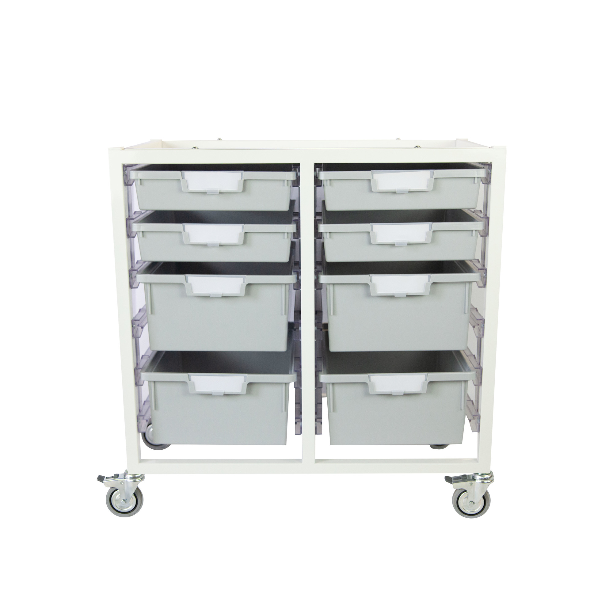 Certwood, Swift Cart Slim-White with 8 Gray Trays, Included (qty.) 1, Material Steel, Height 29.5 in, Model CE2101WH-4S4DLG