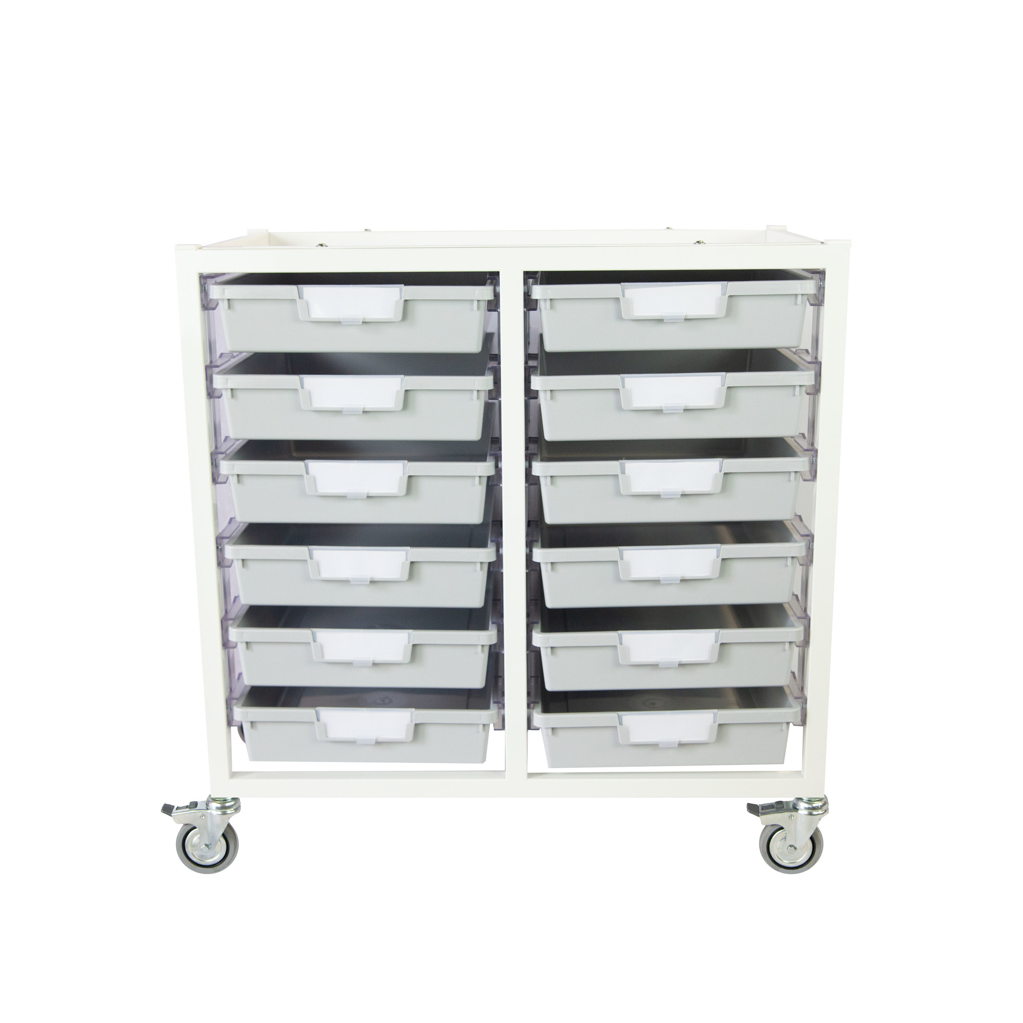 Certwood, Swift Cart Slim-White with 12 Gray Trays, Included (qty.) 1, Material Steel, Height 29.5 in, Model CE2101WH-12SLG