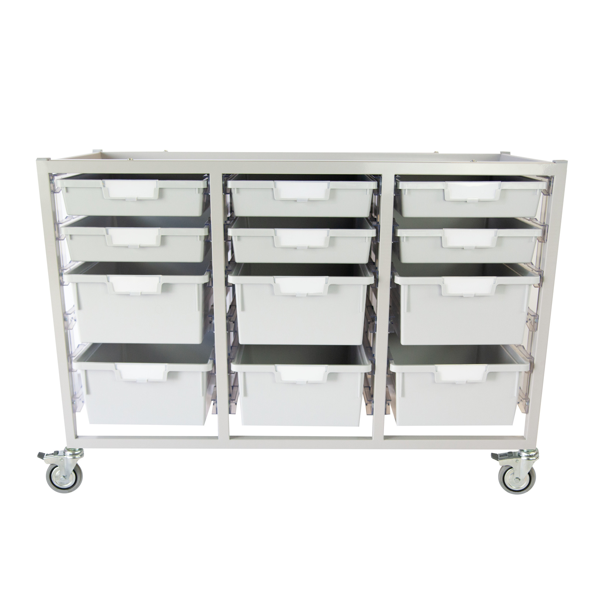 Certwood, ClassAct Cart Slim-Gray with 12 Gray Trays, Included (qty.) 1, Material Steel, Height 43.5 in, Model CE2106LG-6S6DLG