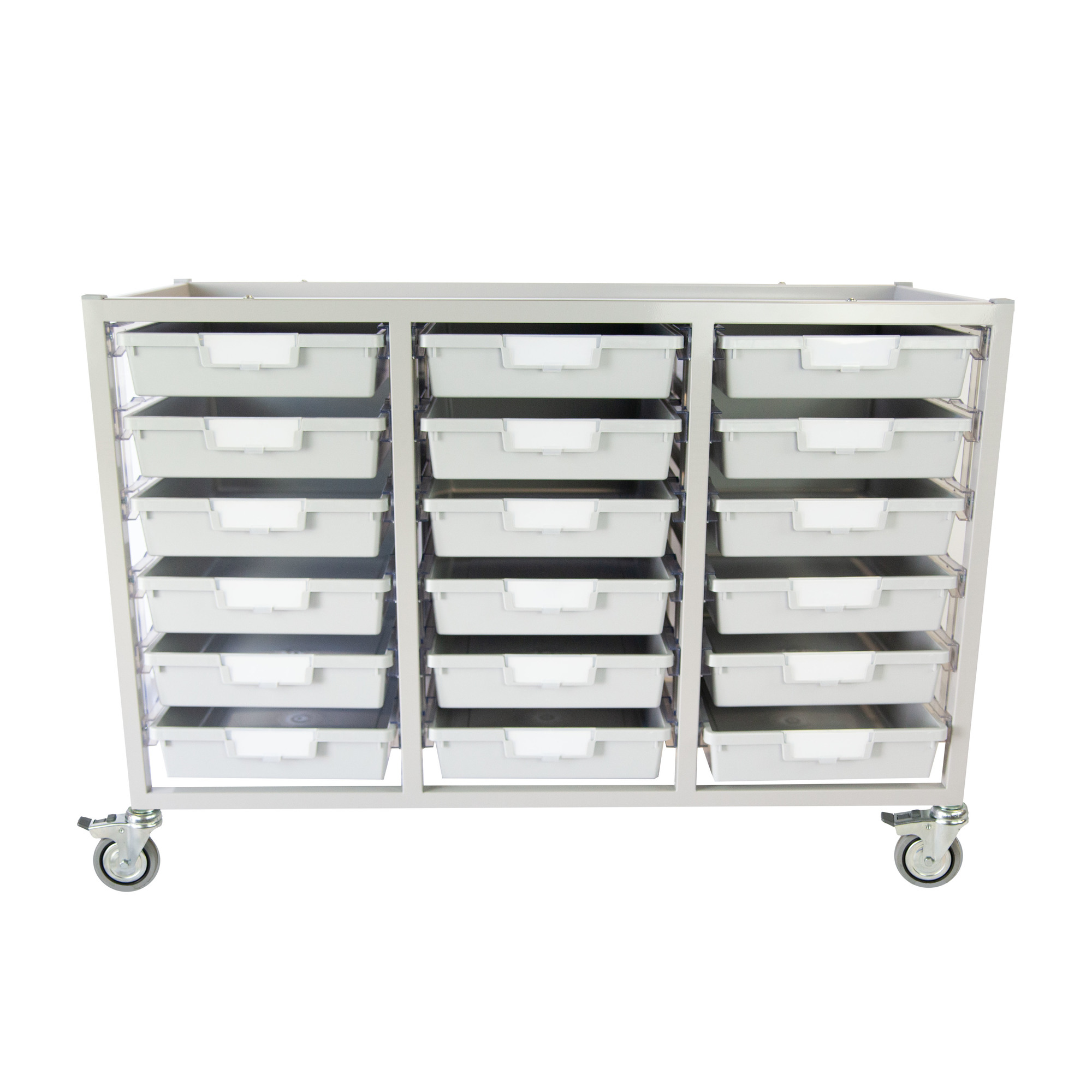 Certwood, ClassAct Cart Slim-Gray with 18 Gray Trays, Included (qty.) 1, Material Steel, Height 43.5 in, Model CE2106LG-18SLG