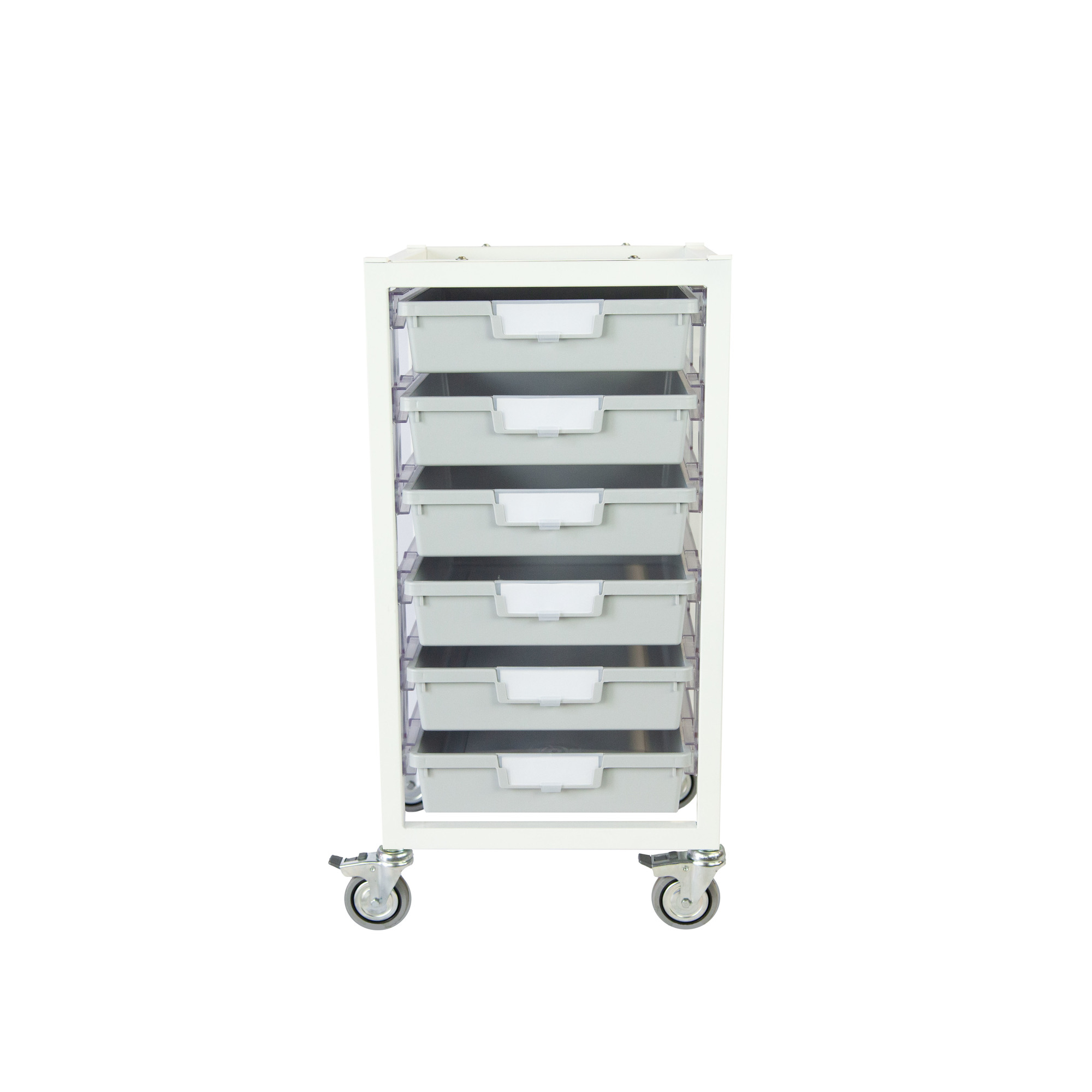 Certwood, Nimble Cart Slim-White with 6 Gray Trays, Included (qty.) 1, Material Steel, Height 15.75 in, Model CE2100WH-6SLG