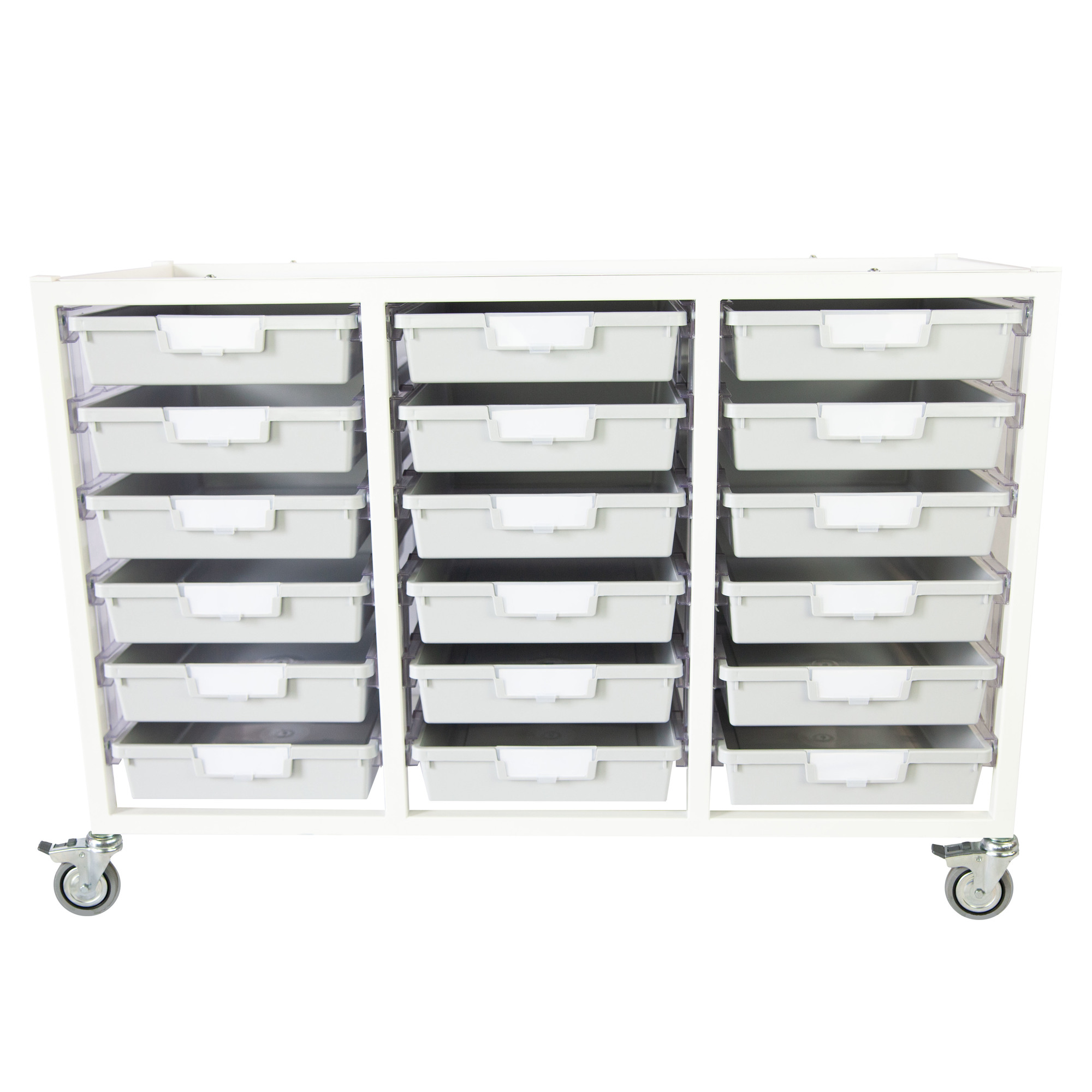 Certwood, Swift Cart Slim-White with 18 Gray Trays, Included (qty.) 1, Material Steel, Height 43.5 in, Model CE2106WH-18SLG