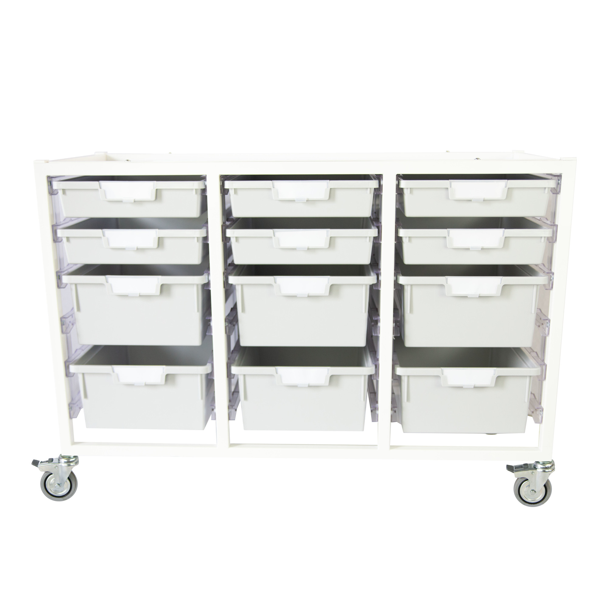 Certwood, Swift Cart Slim-White with 12 Gray Trays, Included (qty.) 1, Material Steel, Height 43.5 in, Model CE2106WH-6S6DLG