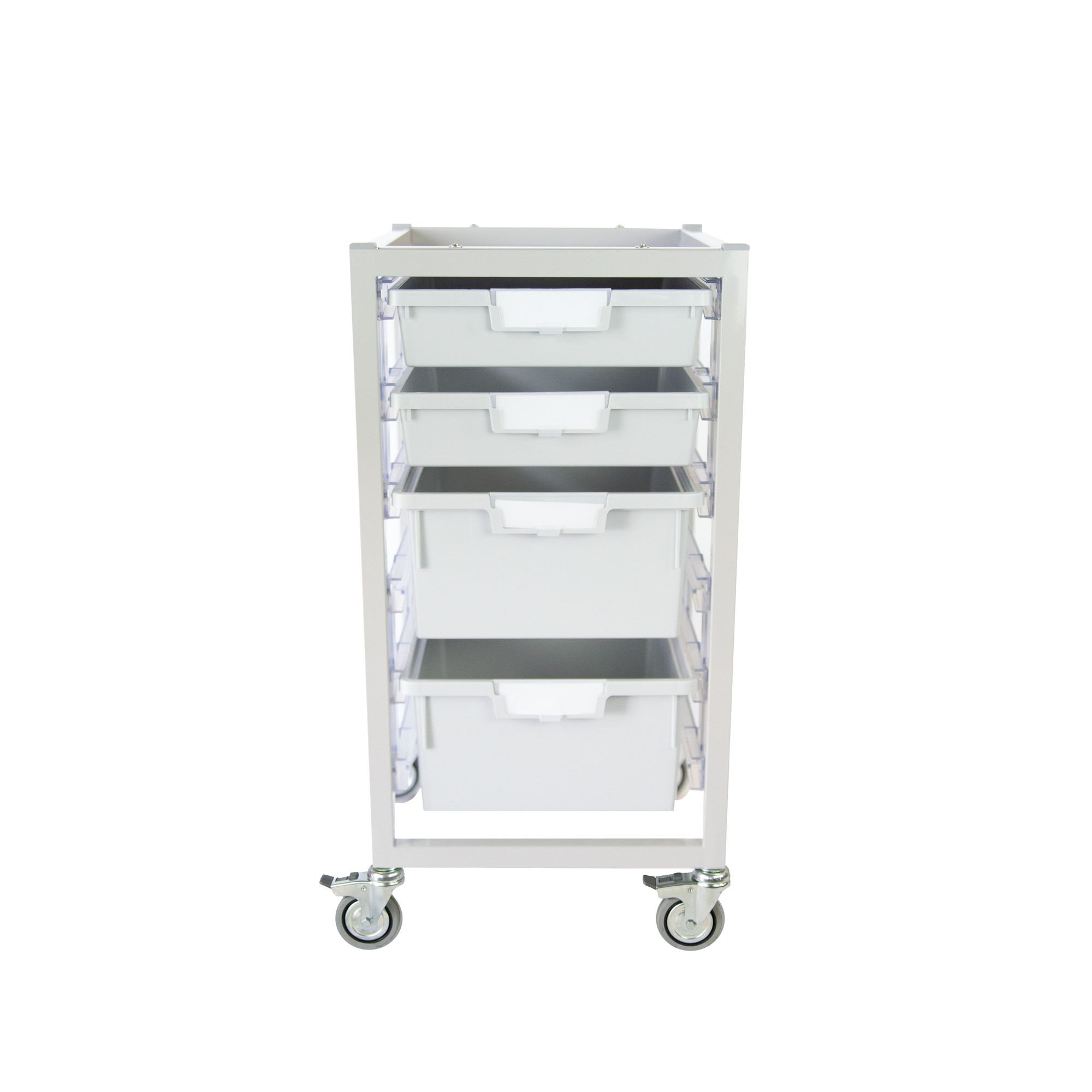 Certwood, Nimble Cart Slim-Gray with 4 Red Trays, Included (qty.) 1, Material Steel, Height 15.75 in, Model CE2100LG-2S2DPR