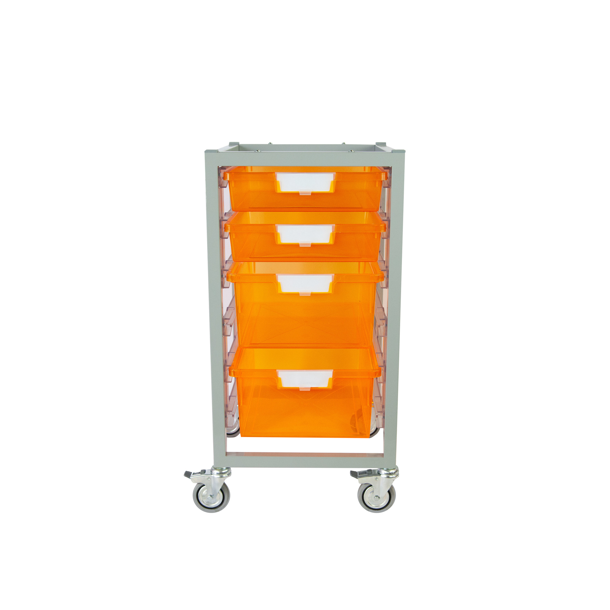 Certwood, Nimble Cart Slim-Gray with 4 Yellow Trays, Included (qty.) 1, Material Steel, Height 15.75 in, Model CE2100LG-2S2DPY