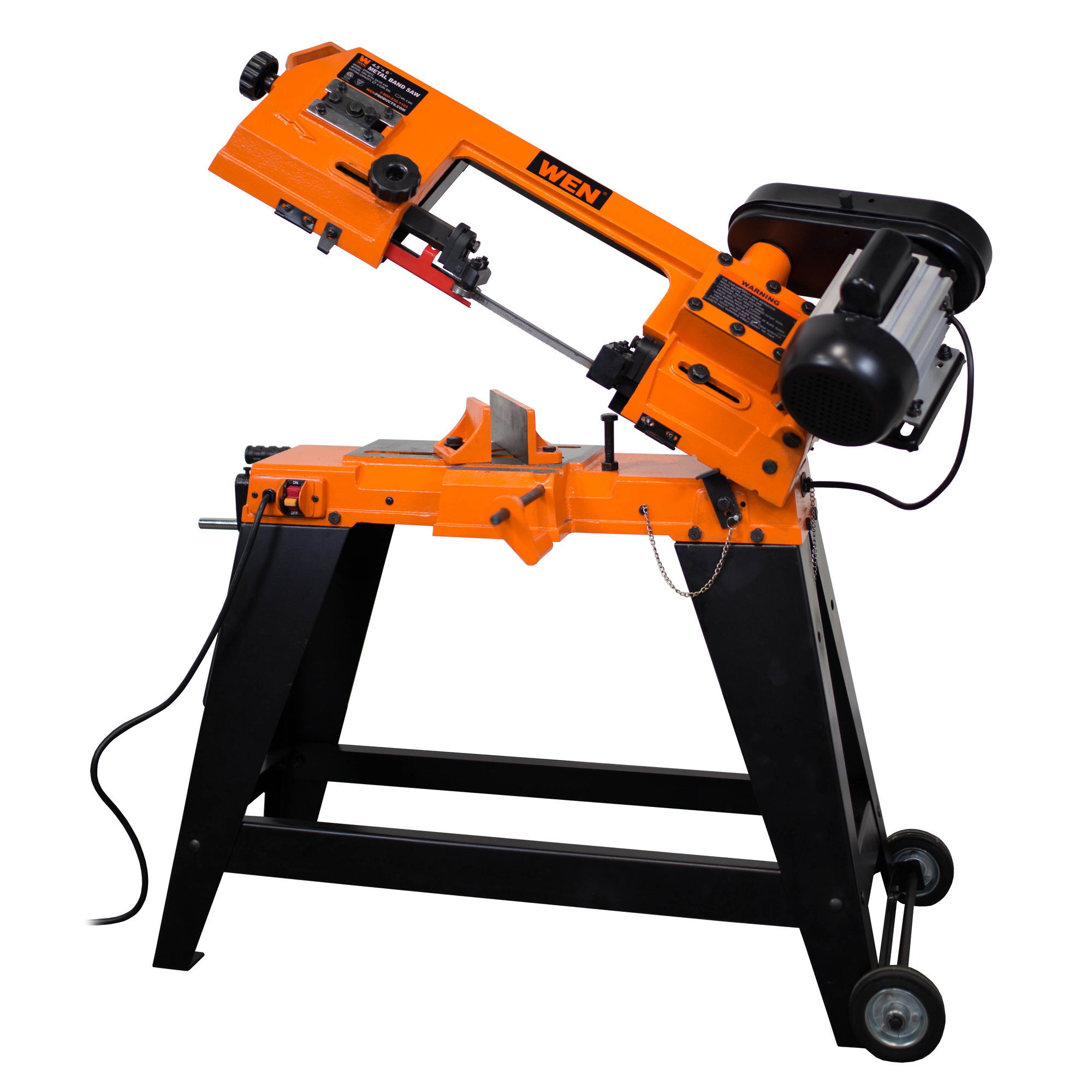 4-by-6Inch Metal-Cutting Band Saw with Stand, Volts 120, Power Type Corded, Model - WEN BA4664