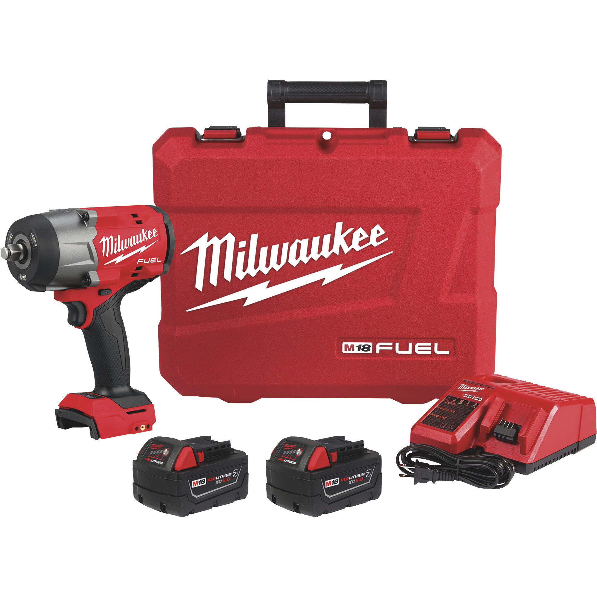 Milwaukee, M18 1/2Inch High Torque Impact Wrench FrictRing Kit, Drive Size 1/2 in, Volts 18 Battery Type Lithium-ion, Model 2967-22