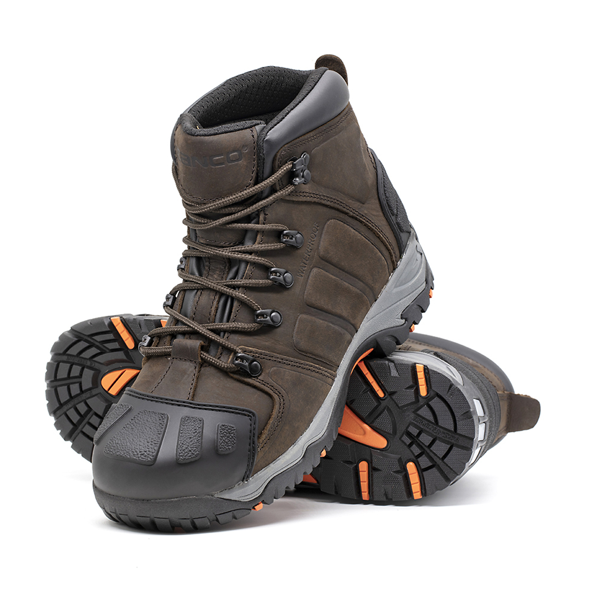 Zanco, Men's Waterproof,Steel toe,EH,Safety boots, Size 8 1/2, Width Medium, Color BROWN, Model 8235-02-8.5