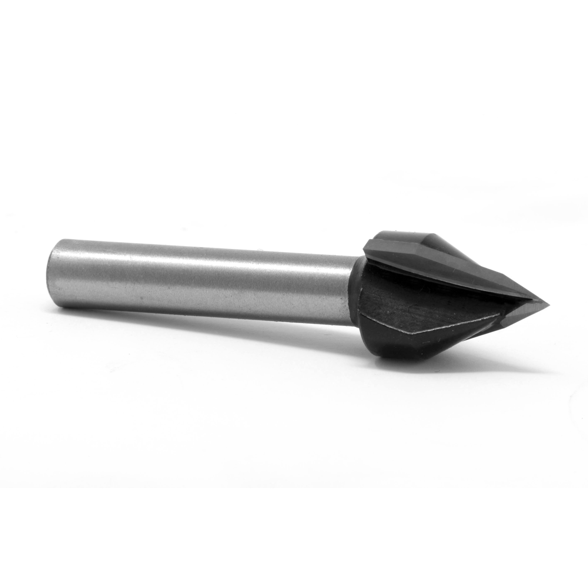 WEN, 1/2Inch V-Groove Carbide-Tipped Router Bit, Shank Size 1/4 in, Bit Diameter 1/2 in, Model RB302VG