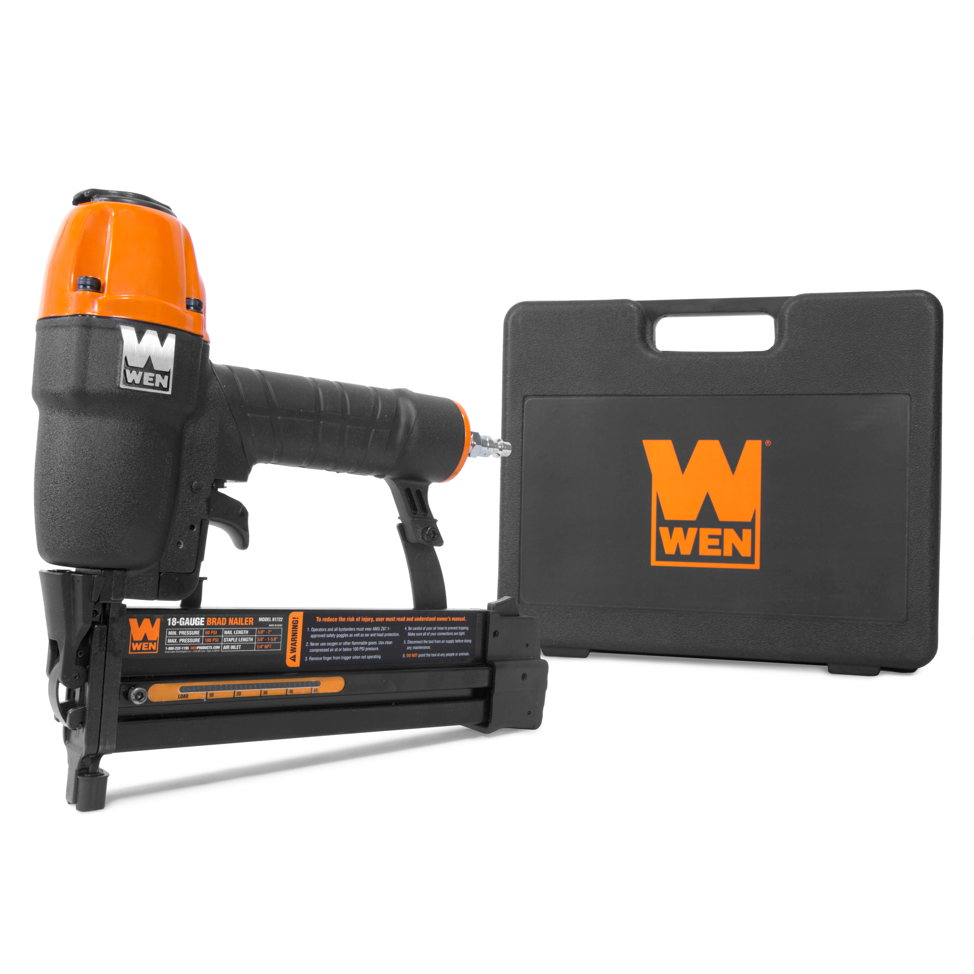 WEN, 18-Gauge 2Inch-1 Brad Nailer and Crown Stapler, Fastener Size 2 in, Nail Gun Angle 0 Â°, Model 61722K