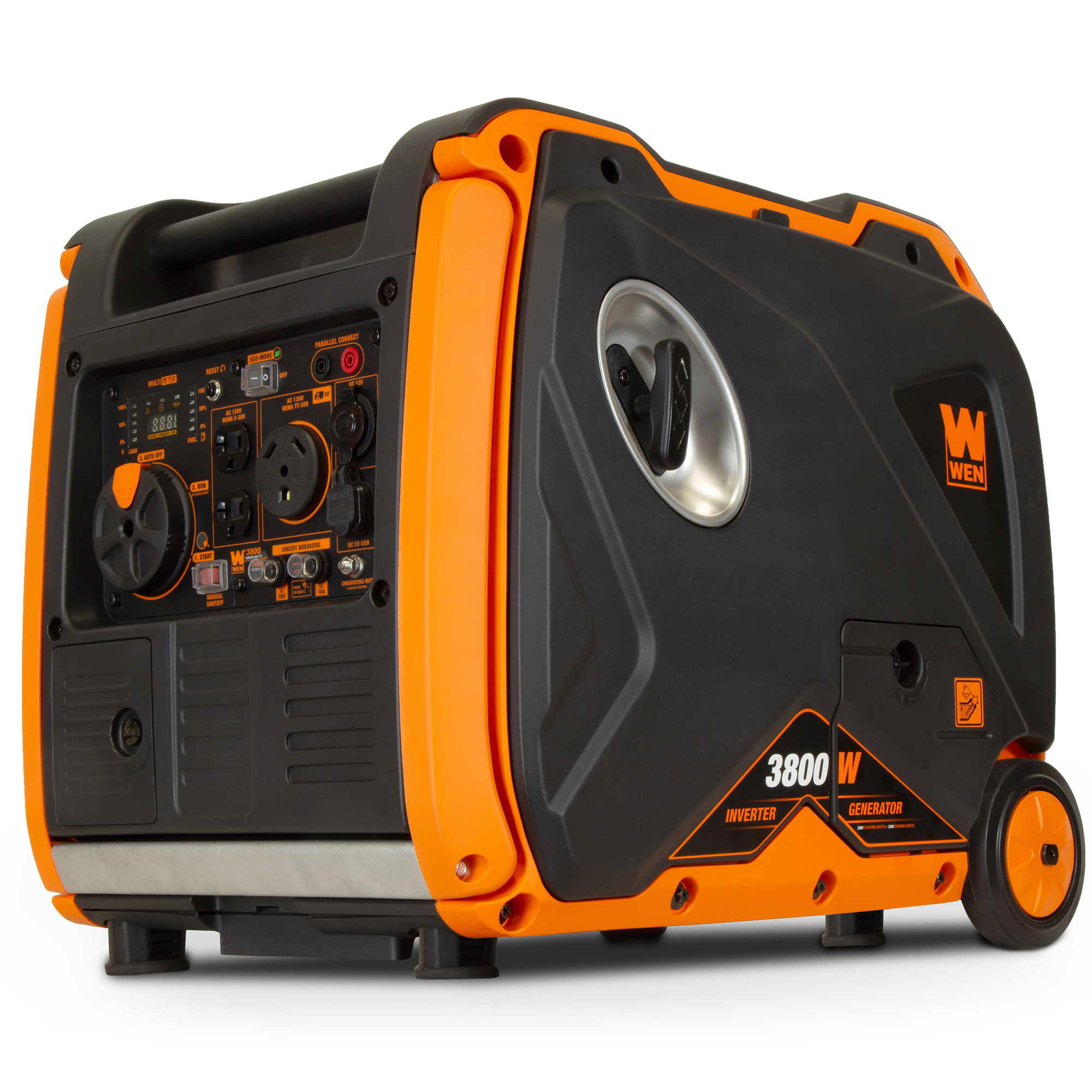 WEN, 3800W Inverter Electric Start Generator, Surge Watts 3800 Rated Watts 3400 Voltage 120 Model 56380i