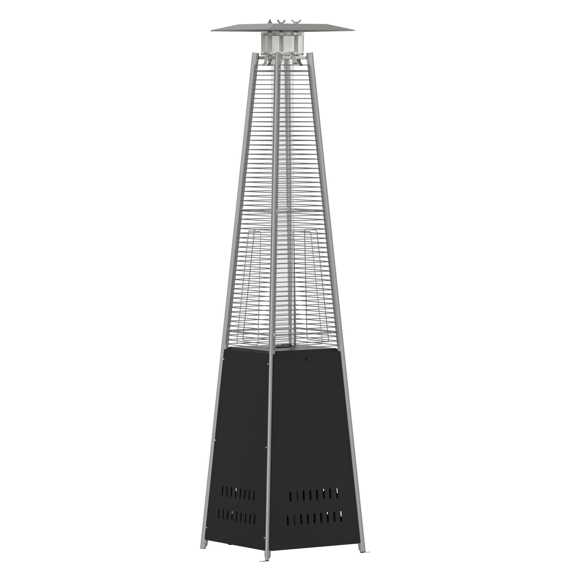 Flash Furniture, Pyramid Outdoor Patio Heater-Black -7.5ft. Tall, Fuel Type Propane, Diameter 0 in, Material Stainless Steel, Model NANFSDC02BK