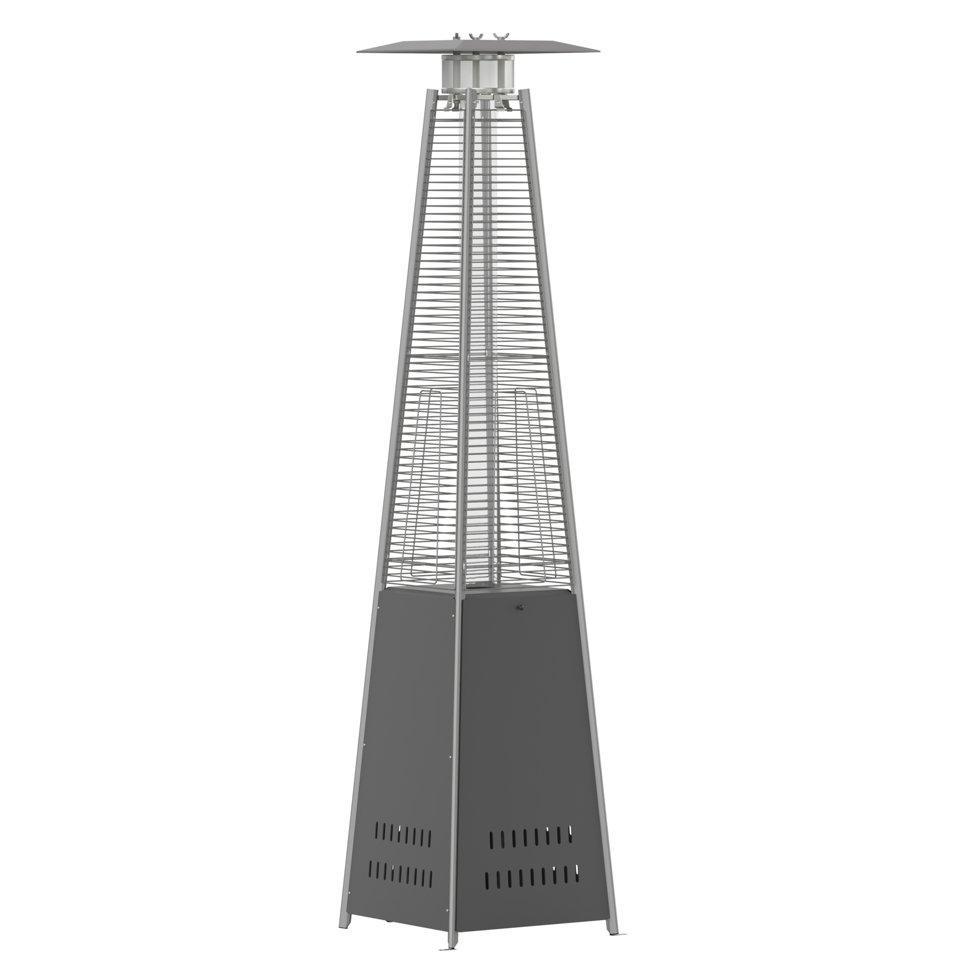 Flash Furniture, Pyramid Outdoor Patio Heater-SLT GY -7.5ft. Tall, Fuel Type Propane, Diameter 0 in, Material Stainless Steel, Model NANFSDC01GY