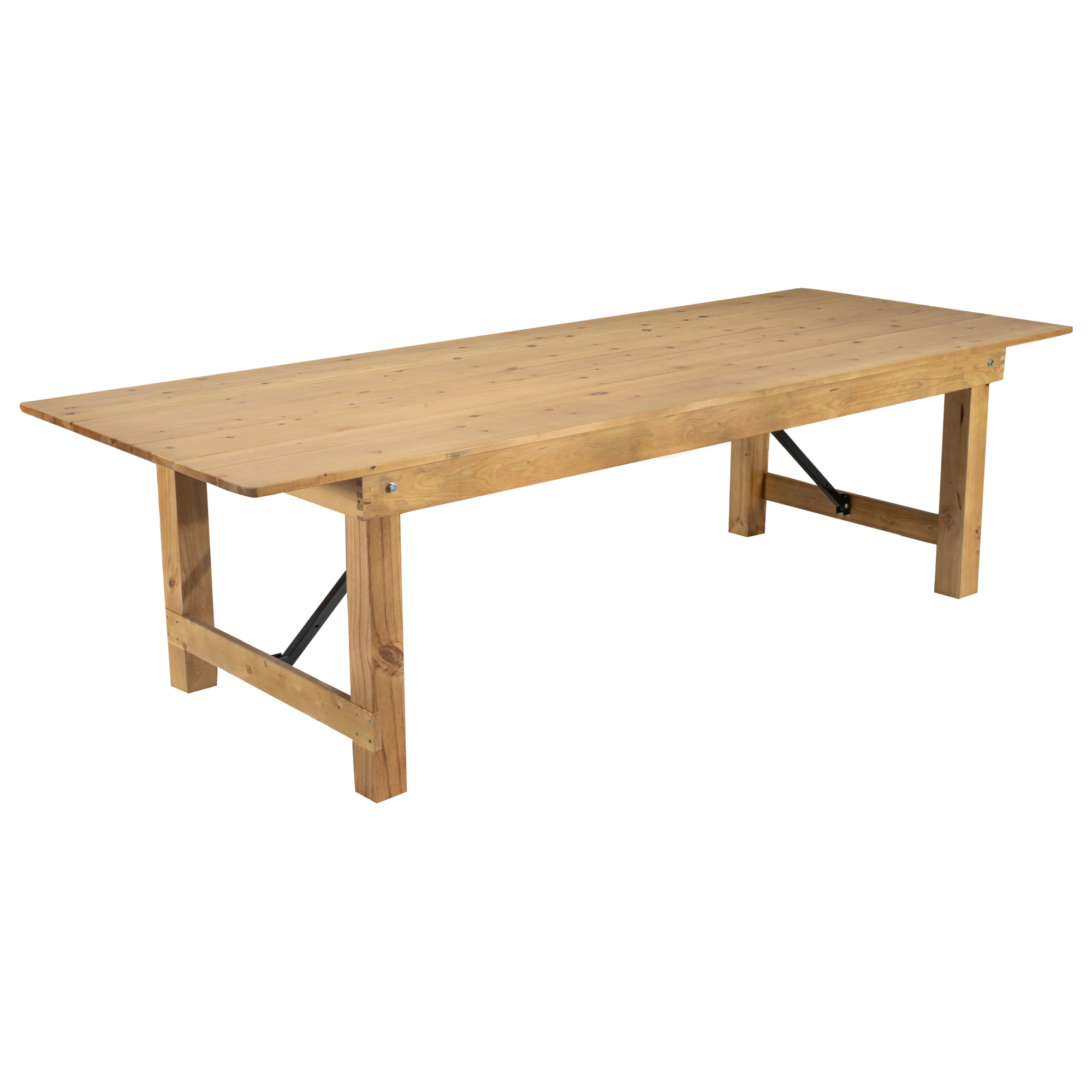 Flash Furniture, 9ft. x 40Inch Natural Solid Pine Folding Farm Table, Height 30 in, Width 40 in, Length 108 in, Model XAF108X40LN