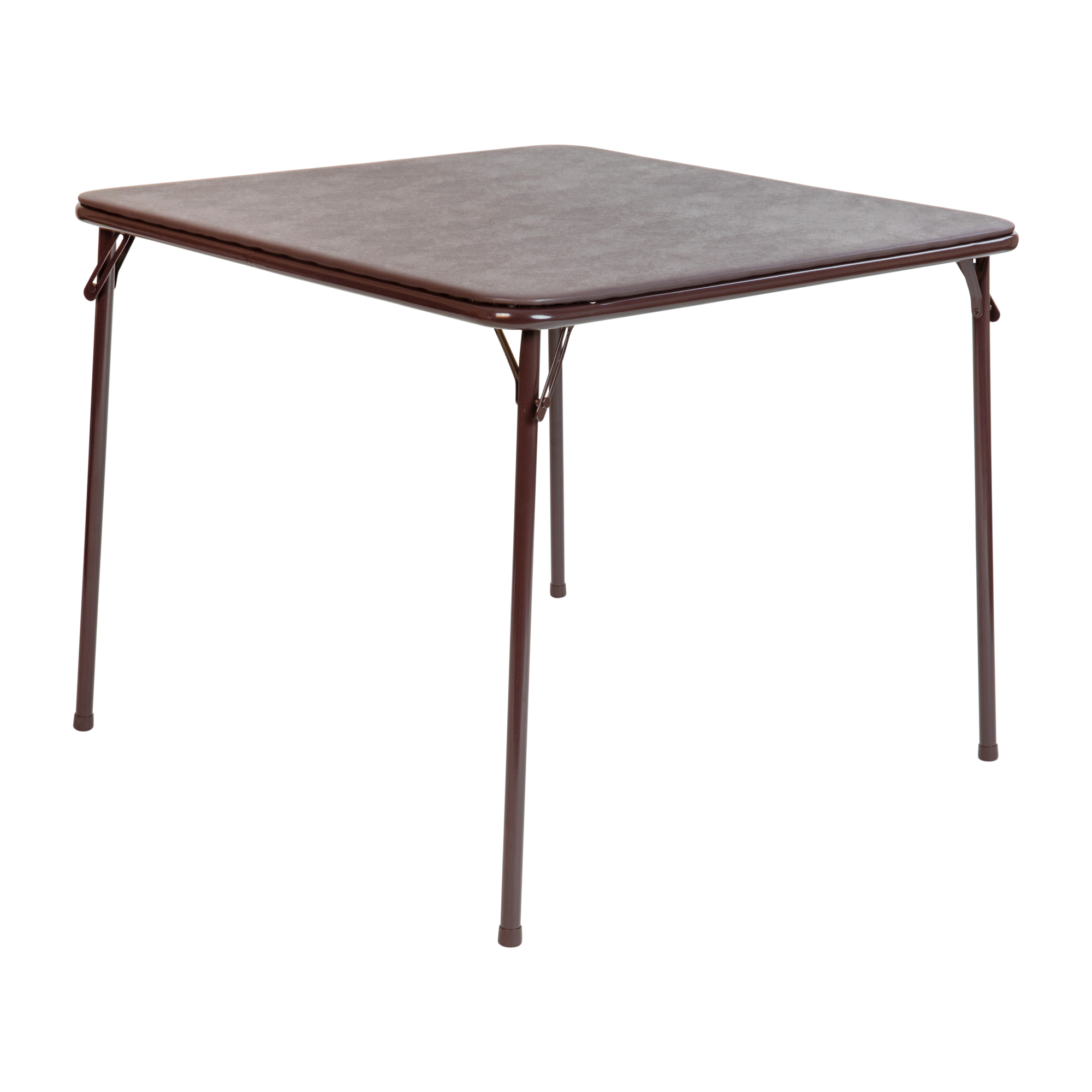 Flash Furniture, Brown Folding Card Table - Portable Game Table, Height 27.75 in, Width 33.5 in, Length 33.5 in, Model JB2BR