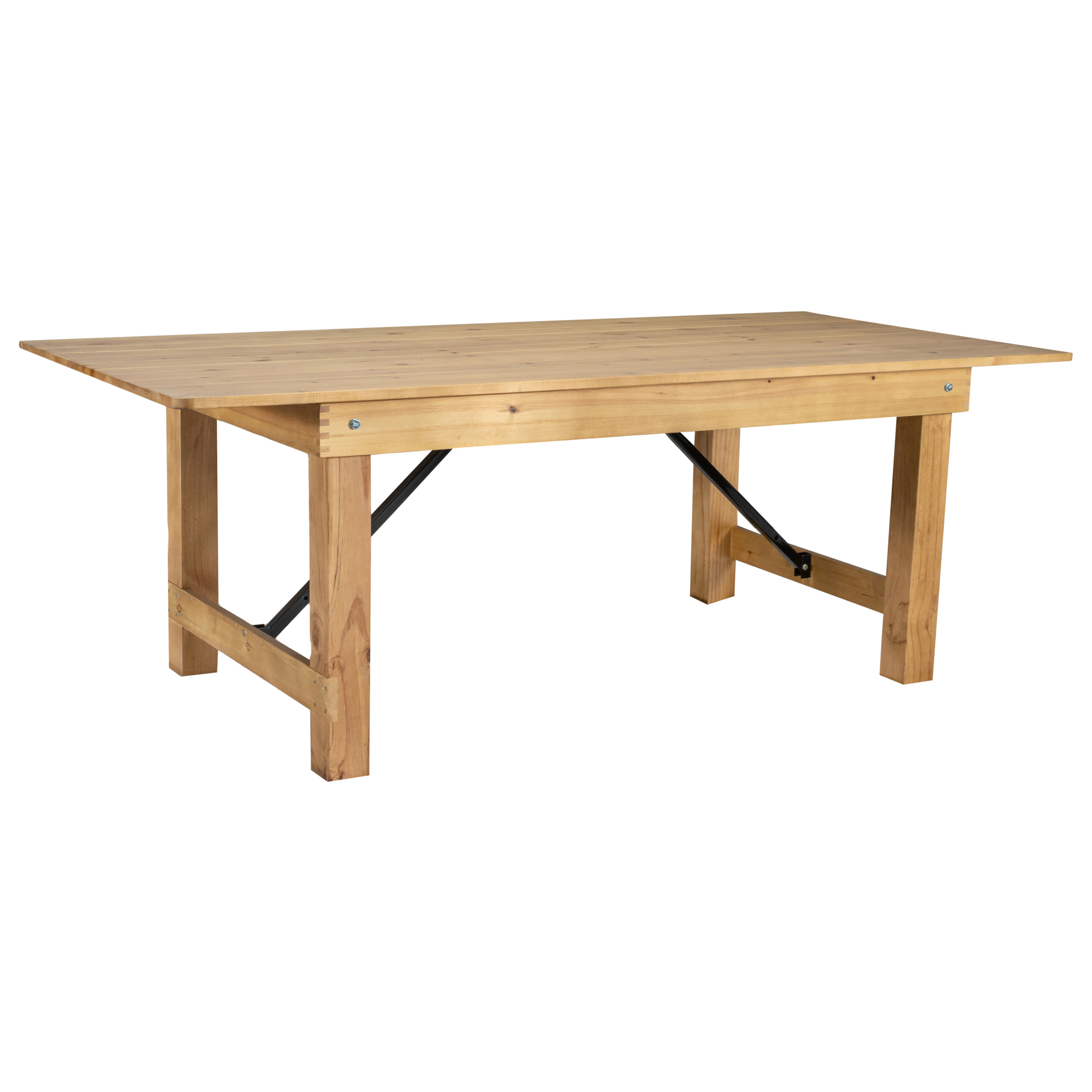 Flash Furniture, 7ft. x 40Inch Rustic Solid Pine Folding Farm Table, Height 30 in, Width 40 in, Length 84 in, Model XAF84X40LN