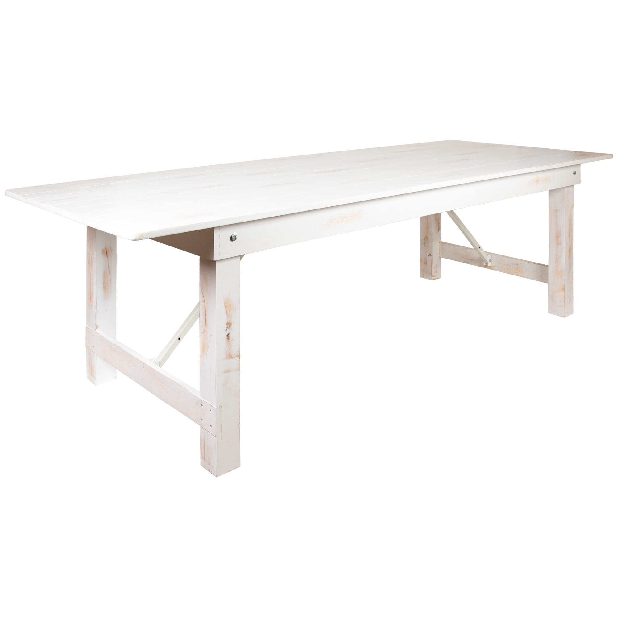 Flash Furniture, 9ft.x40Inch Antique White Solid Pine Folding Farm Table, Height 30 in, Width 40.25 in, Length 108 in, Model XAF108X40WH