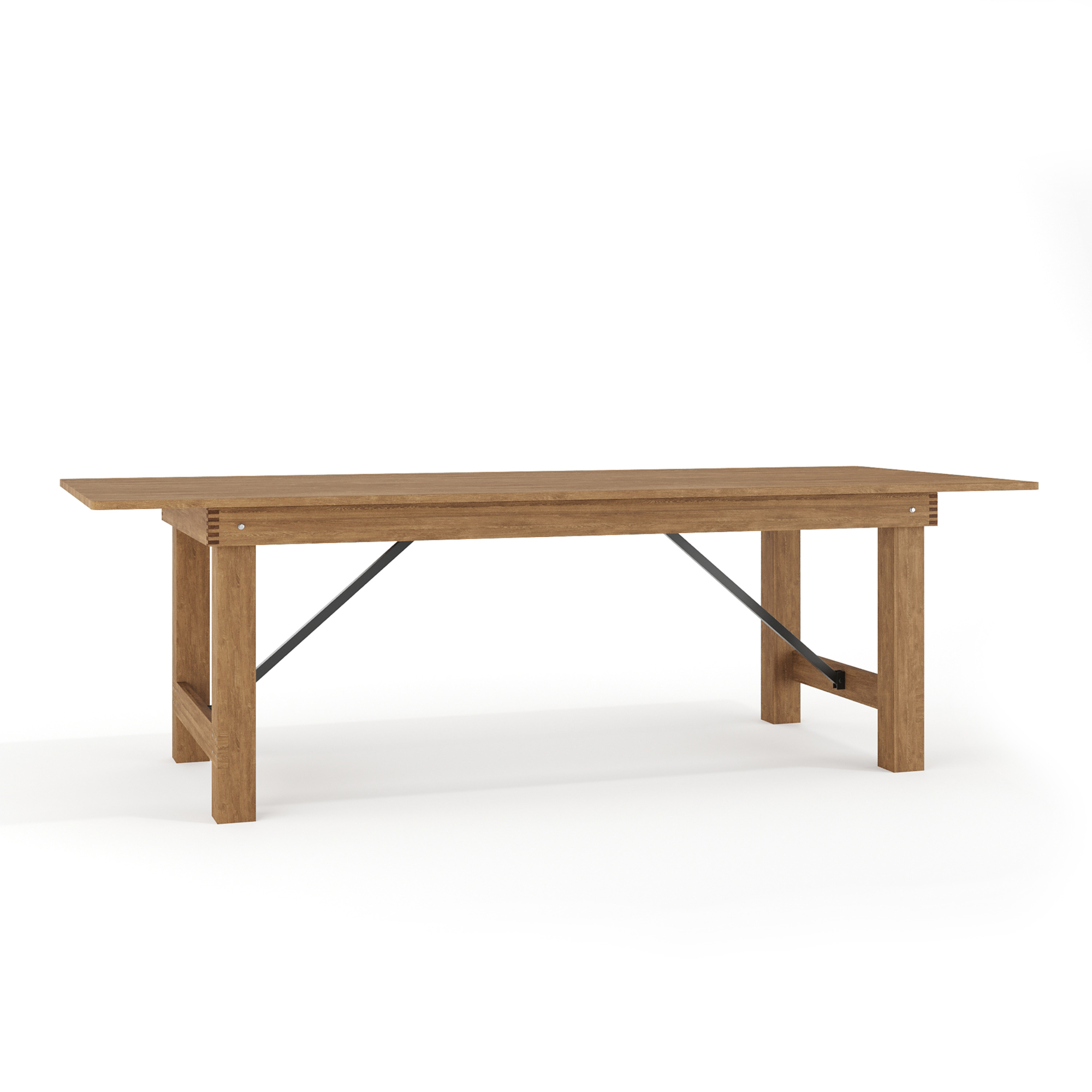 Flash Furniture, 8ft. x 40Inch Rustic Solid Pine Folding Farm Table, Height 30 in, Width 40 in, Length 96 in, Model XAF96X40