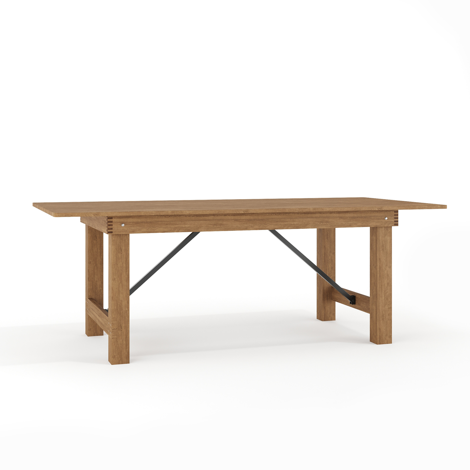 Flash Furniture, 7ft. x 40Inch Rustic Solid Pine Folding Farm Table, Height 30 in, Width 40 in, Length 84 in, Model XAF84X40