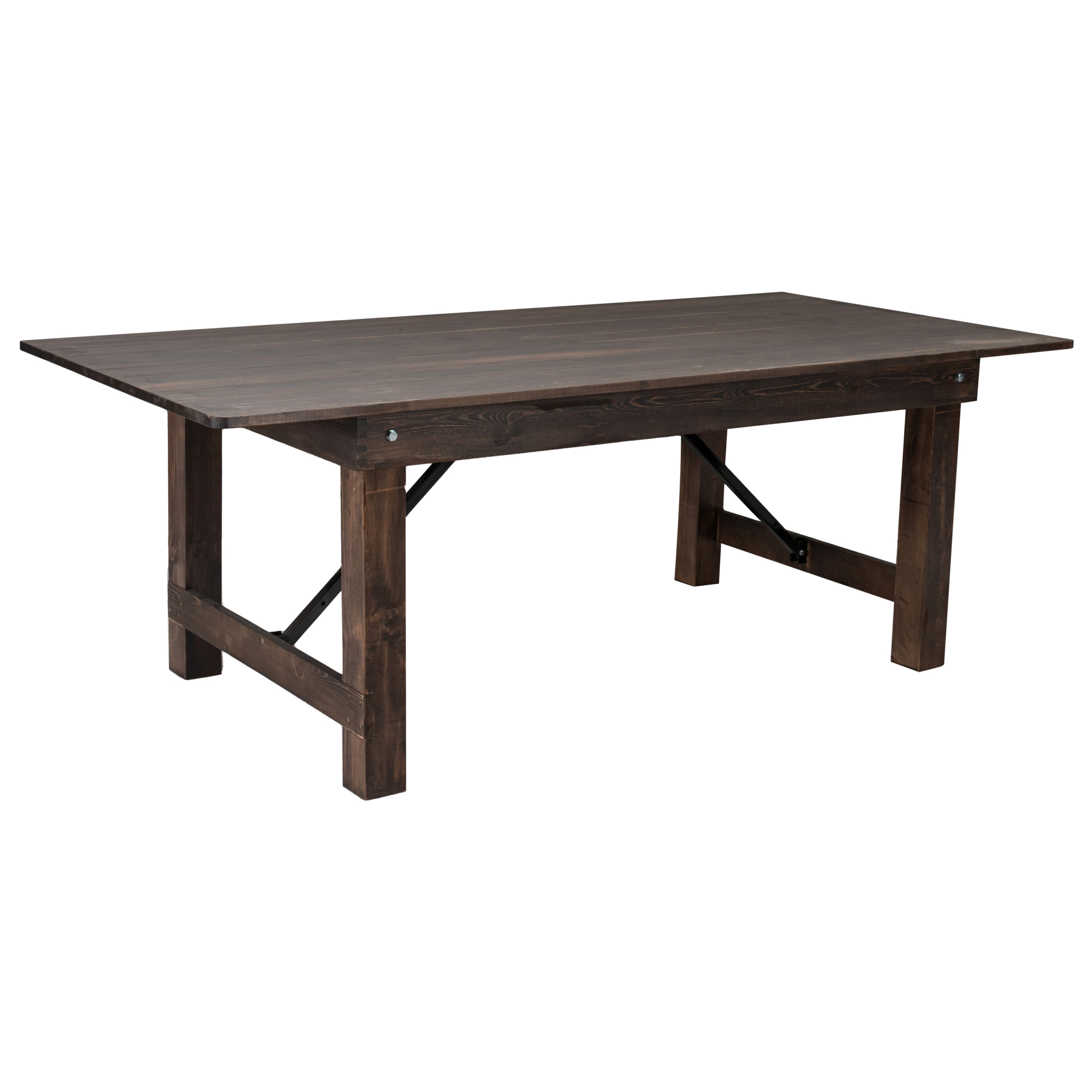 Flash Furniture, 7ft. x 40Inch Rustic Solid Pine Folding Farm Table, Height 30 in, Width 40 in, Length 84 in, Model XAF84X40MG