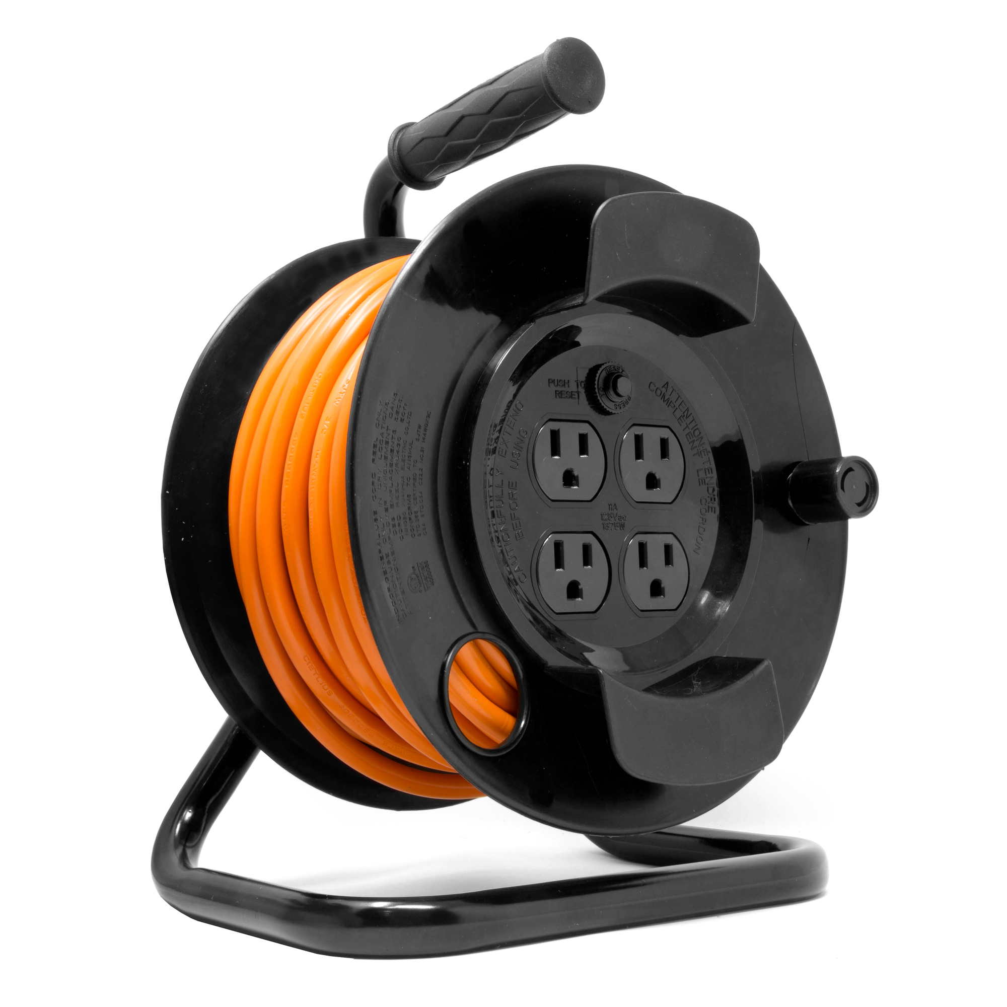 WEN, 50ft. SJTW Outdoor 14/3 Extension Cord Reel, Amps 15 Cord Length 50 ft, Model PC5043R