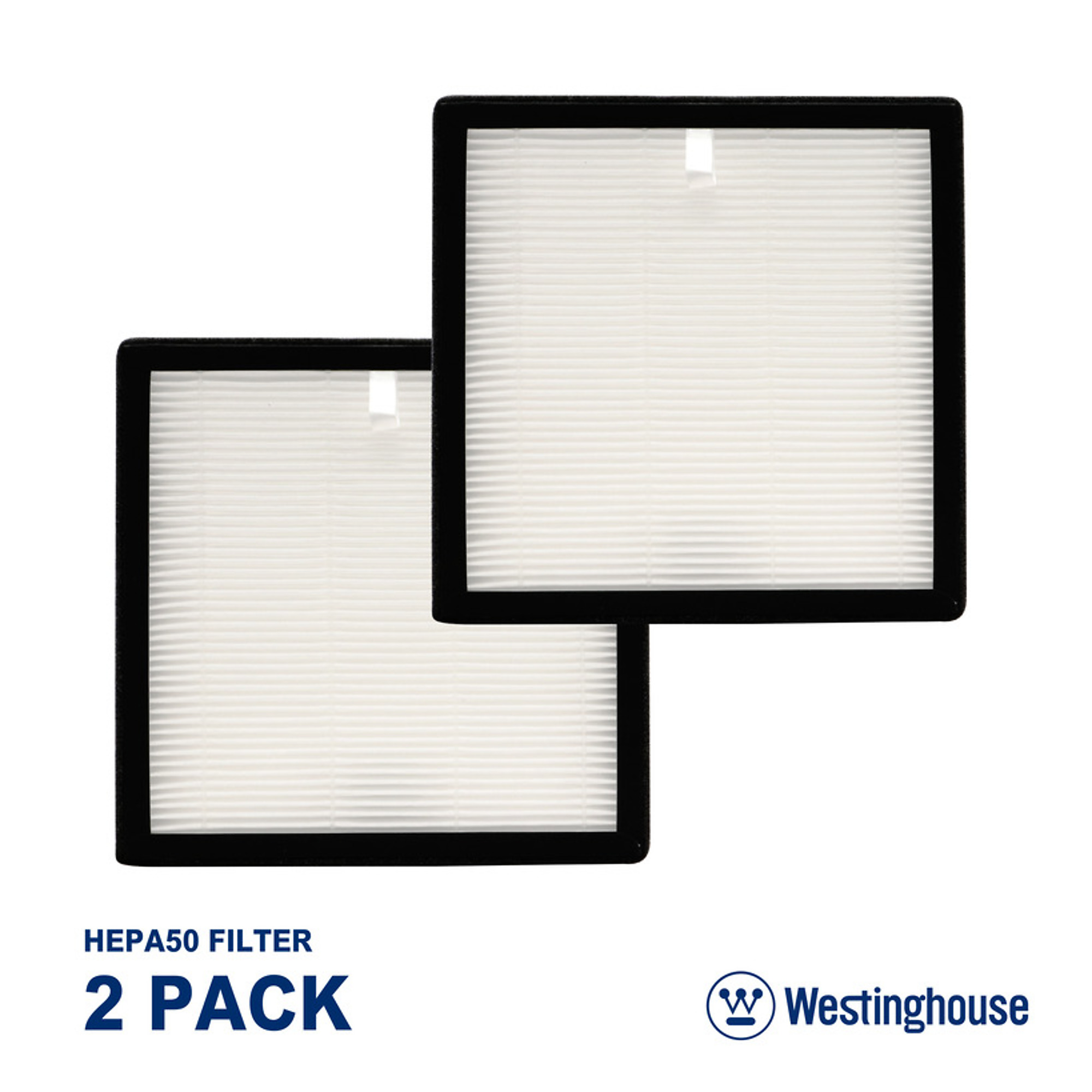 Westinghouse, 2-Pack HEPA Filters 50x2 for WH50P or WH100P, Width 8.35 in, Height 8.35 in, Filters (qty.) 2 Model WES-HEPA50X2