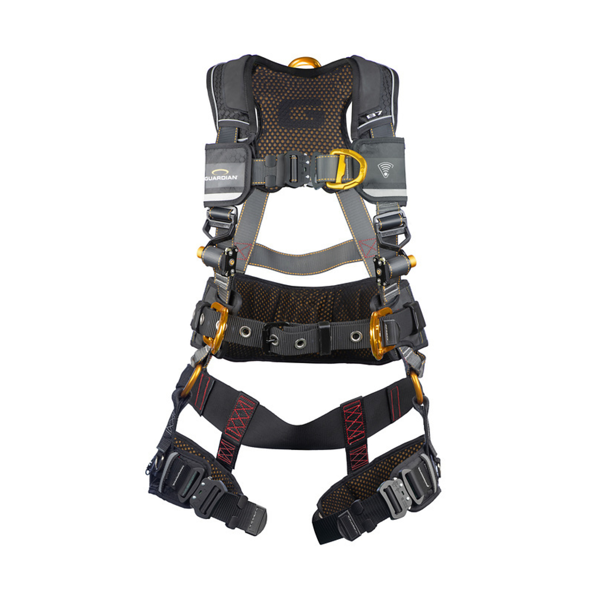 Guardian, B7 Harness w/ Waist Pad, S, 4 D-Ring, QC Buckles, Weight Capacity 420 lb, Harness Size S, Model 3740073