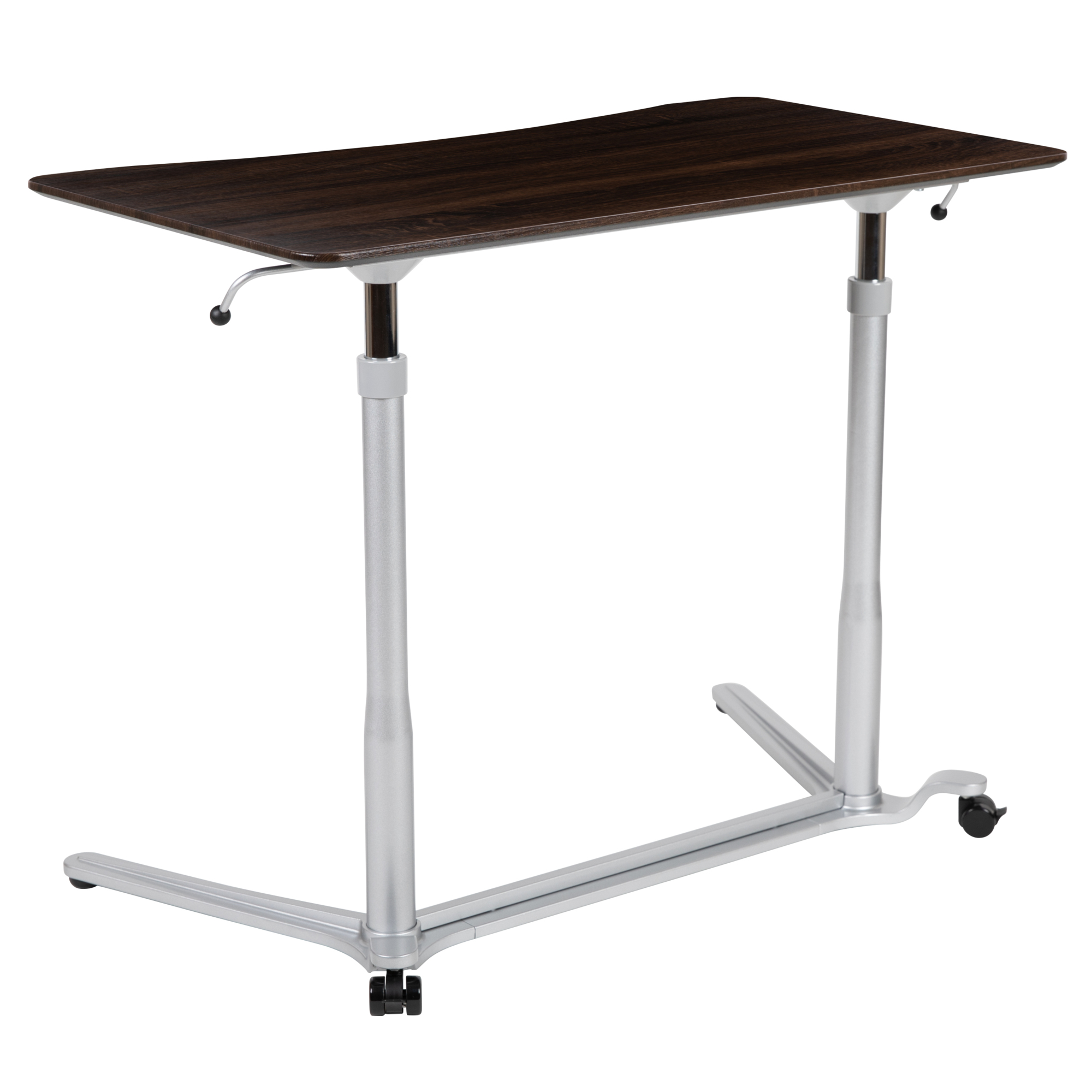 Flash Furniture, Wood Grain Sit-Down, Stand-Up Computer Desk, Width 37.375 in, Height 40.75 in, Depth 20.5 in, Model NANIP61DKW