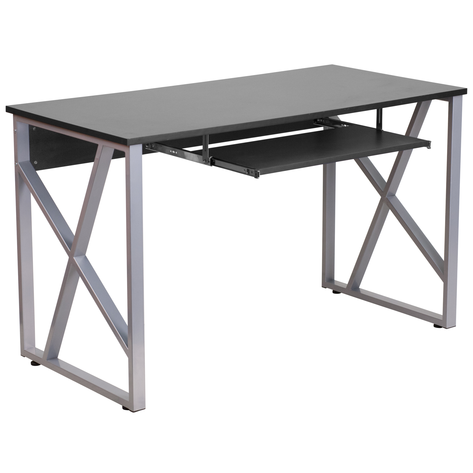 Flash Furniture, Black Computer Desk with Pull-Out Keyboard Tray, Width 47.25 in, Height 29.25 in, Depth 23.75 in, Model NANWK004