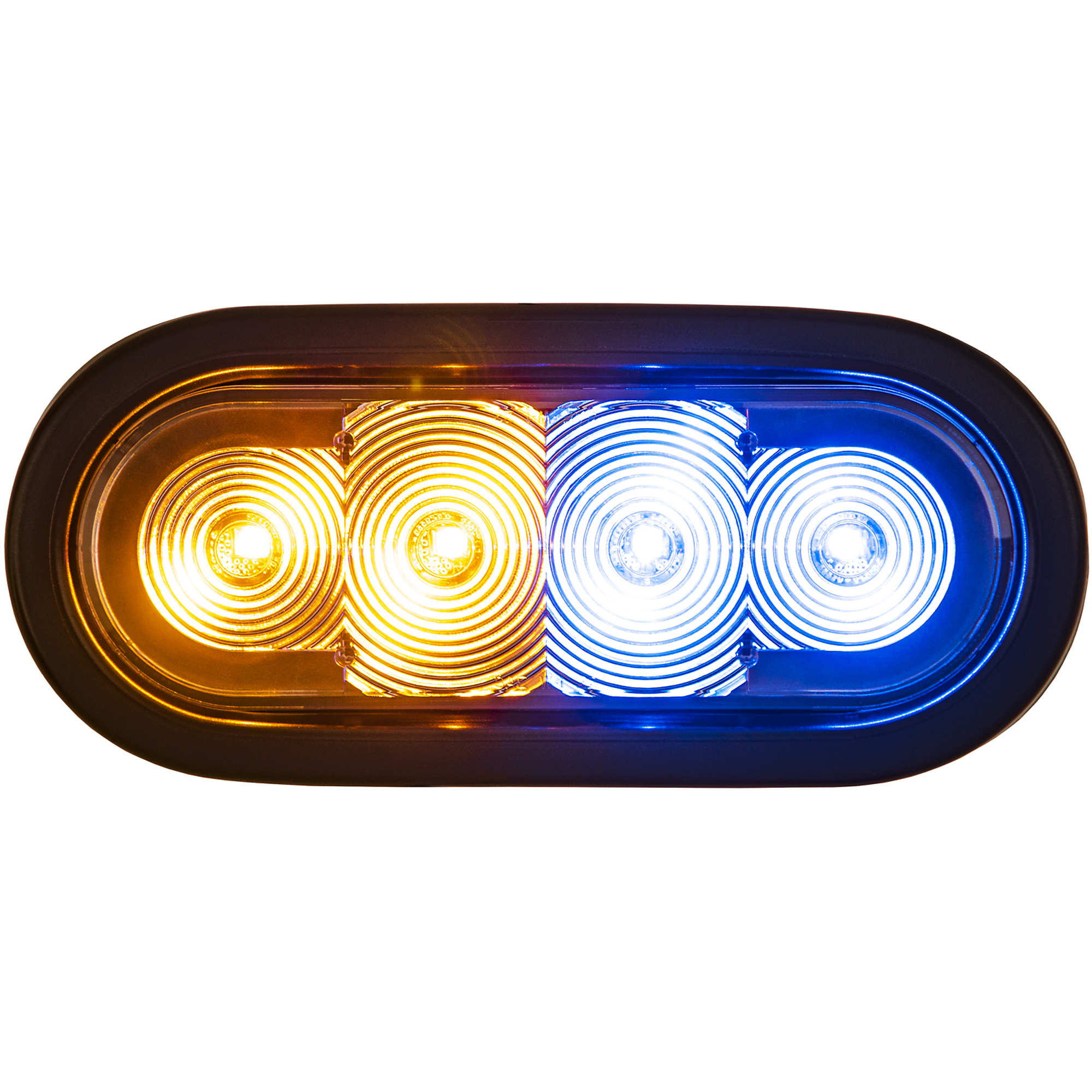 Buyers Products, 6Inch LED Oval Strobe Light w/ Amber/Blue LEDs, Light Type LED, Lens Color Clear, Included (qty.) 1 Model SL62AB