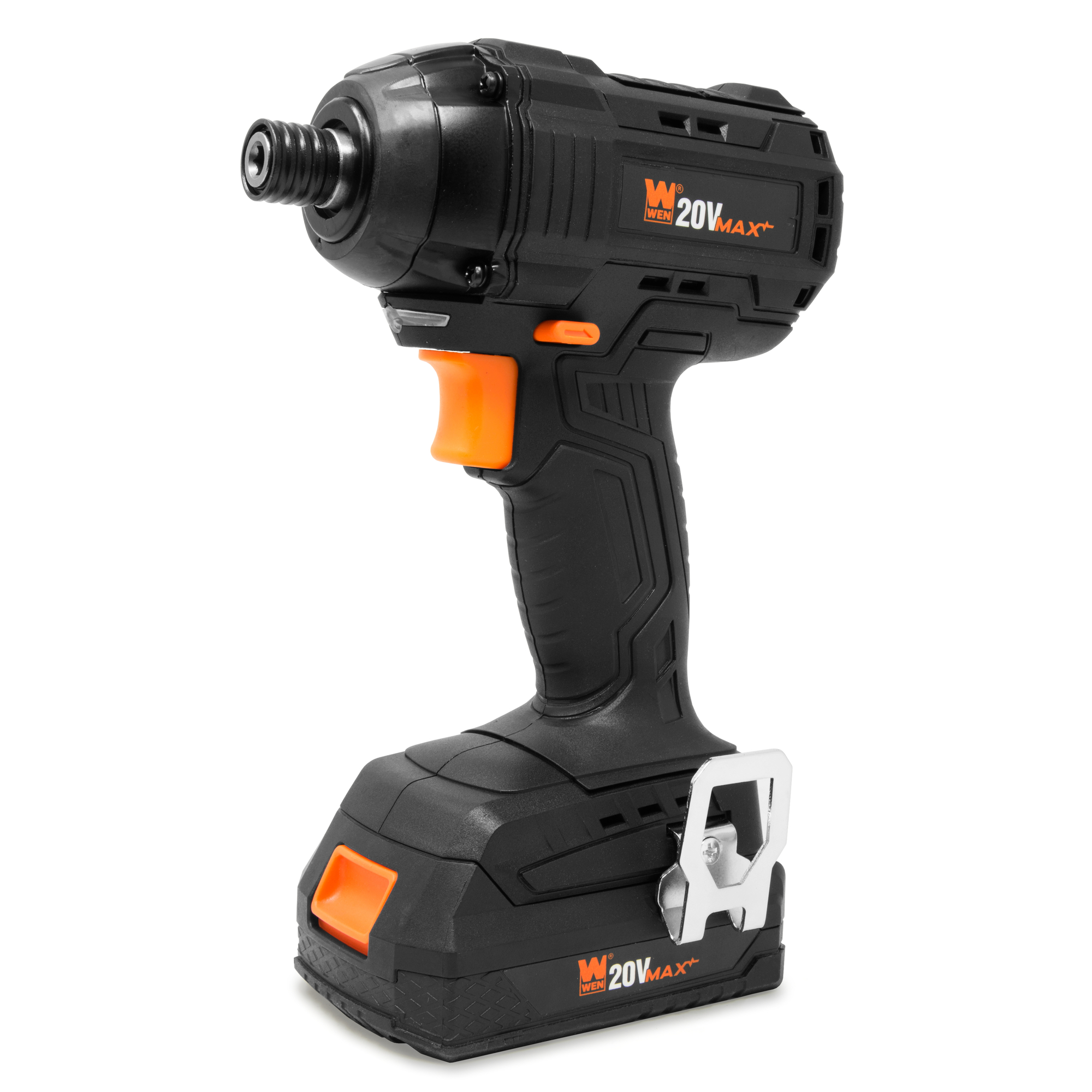WEN, 20V 1/4Inch Brushless Impact Driver + Battery/Charger, Drive Size 1/4 in, Max. Torque 148 ft-lbs., Volts 20 Model 20135