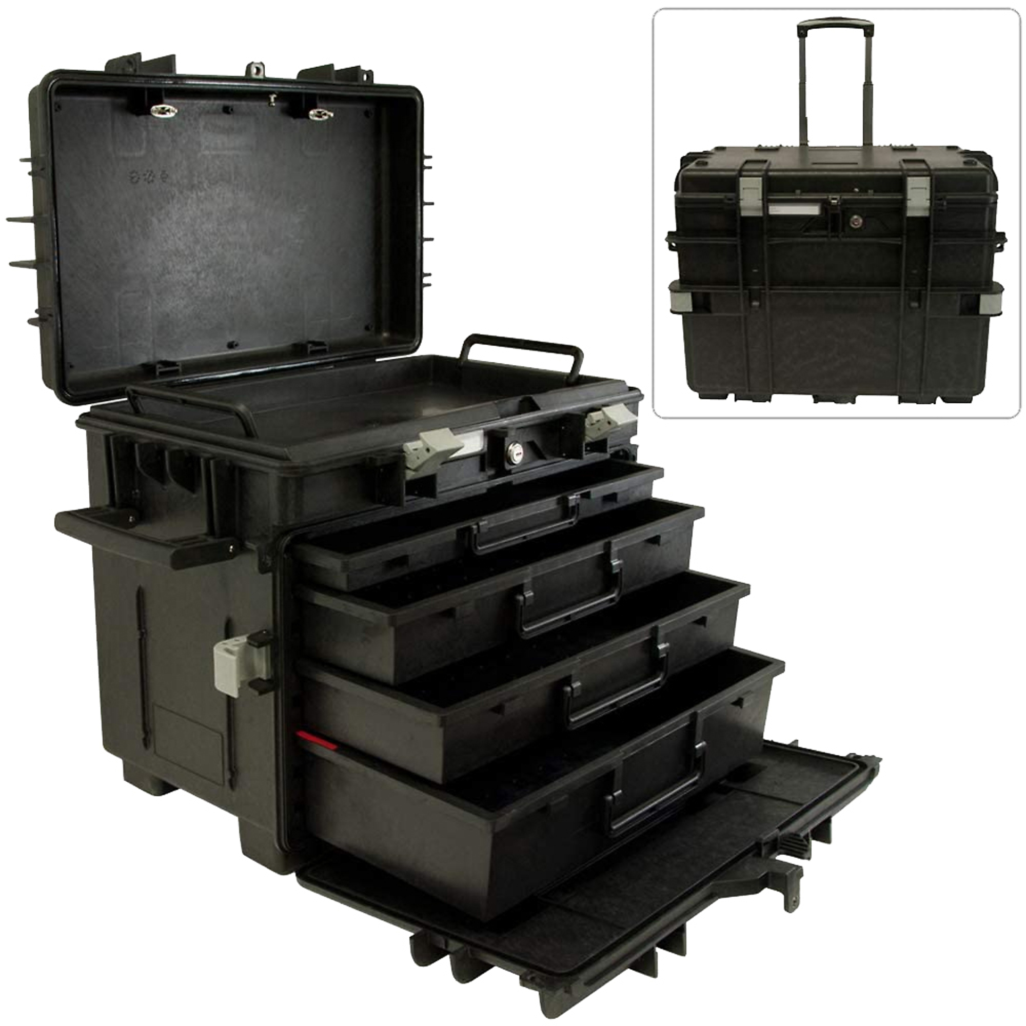 Gray Tools, Industrial Mobile Tool Chest With 4 Drawers, Color Family Black, Material Polypropylene, Length 15 in, Model 941004