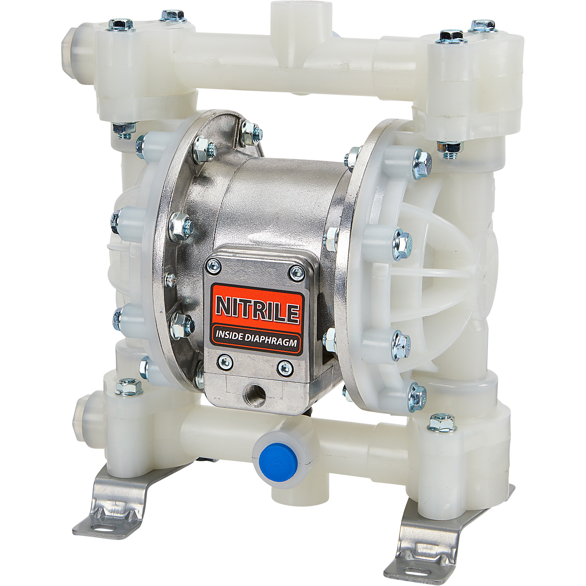 Roughneck Air-Operated Double Diaphragm Pump, 1/2Inch Ports, 12 GPM, Polypropylene