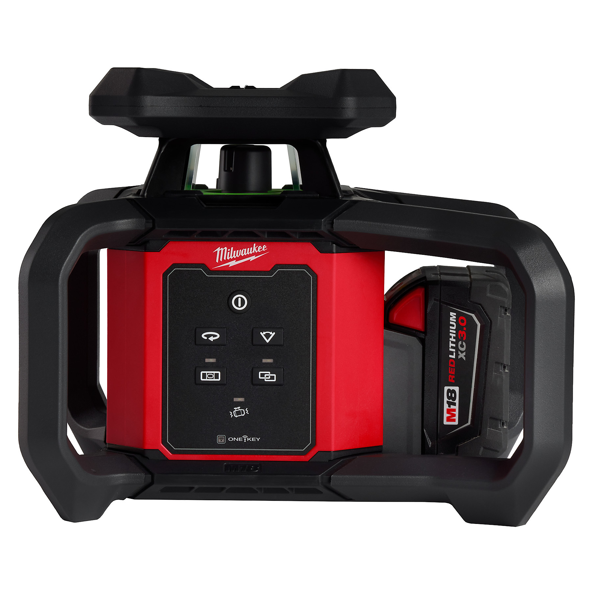 Milwaukee, M18 Green Interior Rotary Laser Kit, Max. Measuring Distance 1000 ft, Accuracy 0.06 in, Model 3702-21