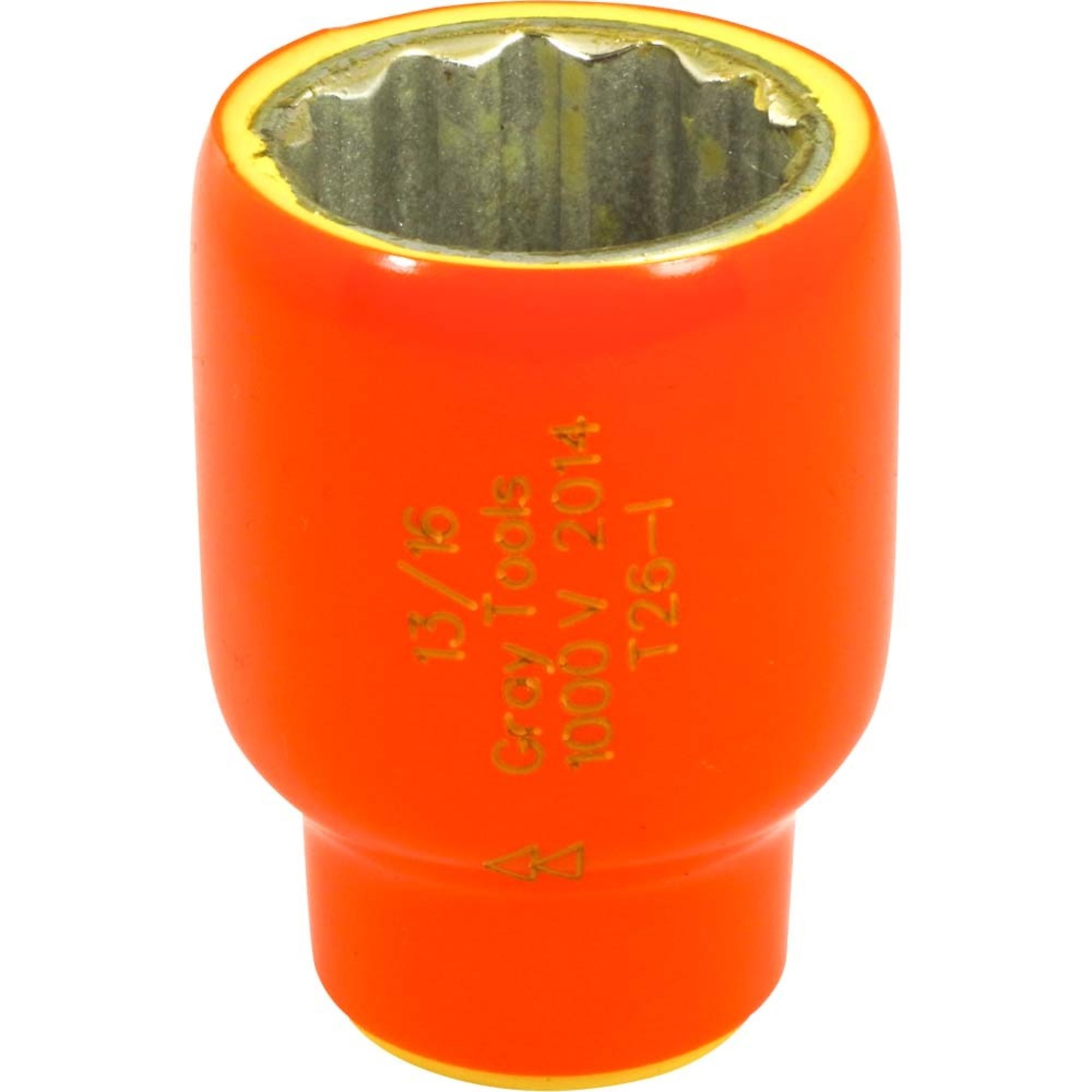 Gray Tools, 13/16Inch X 3/8Inch Drive Socket 1000V Insulated, Socket Size 13/16 in, Drive Size 3/8 in, Model T26-I