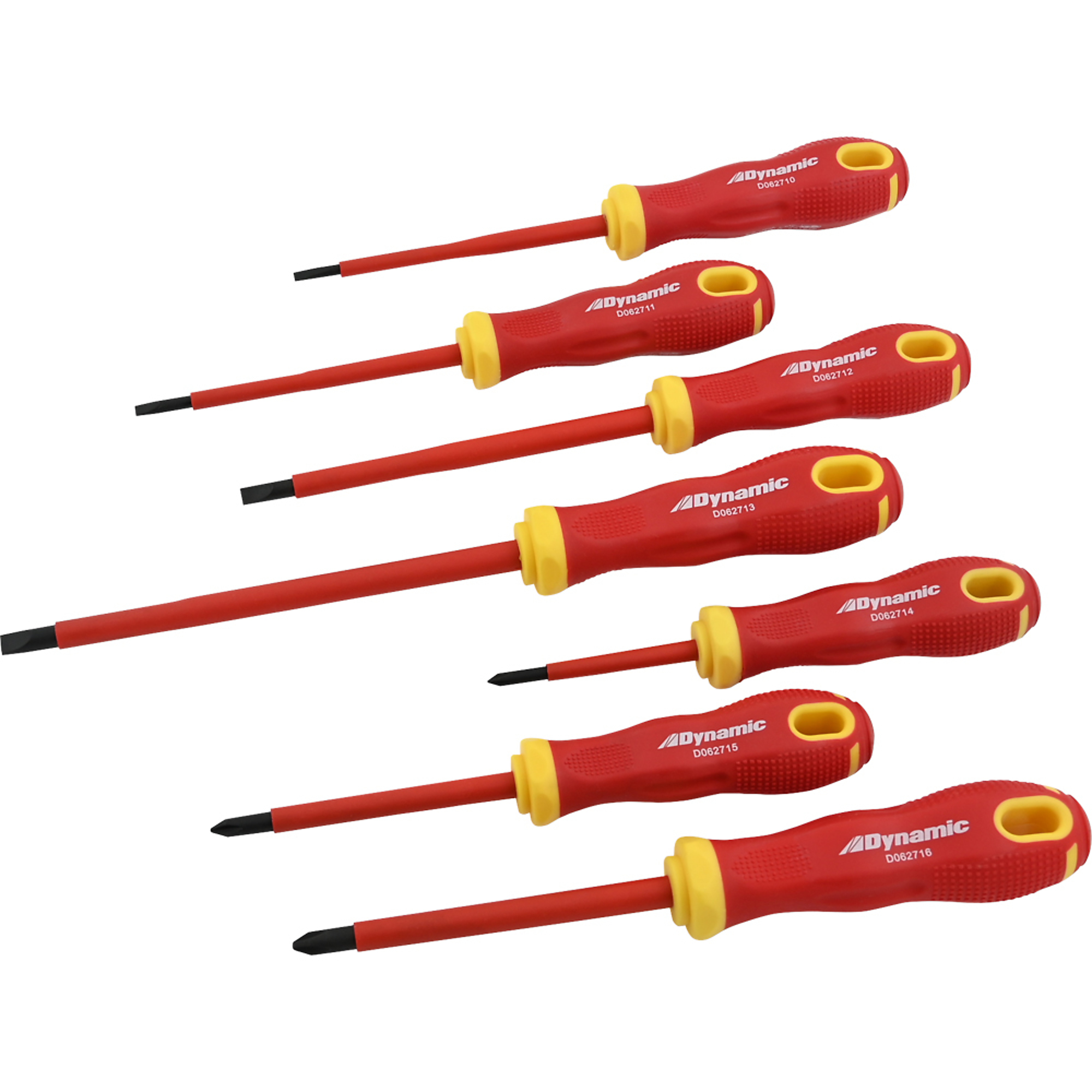 Dynamic Tools, 7 Piece Screwdriver Set, 1000V Insulated, Drive Type Combination, Model D062722