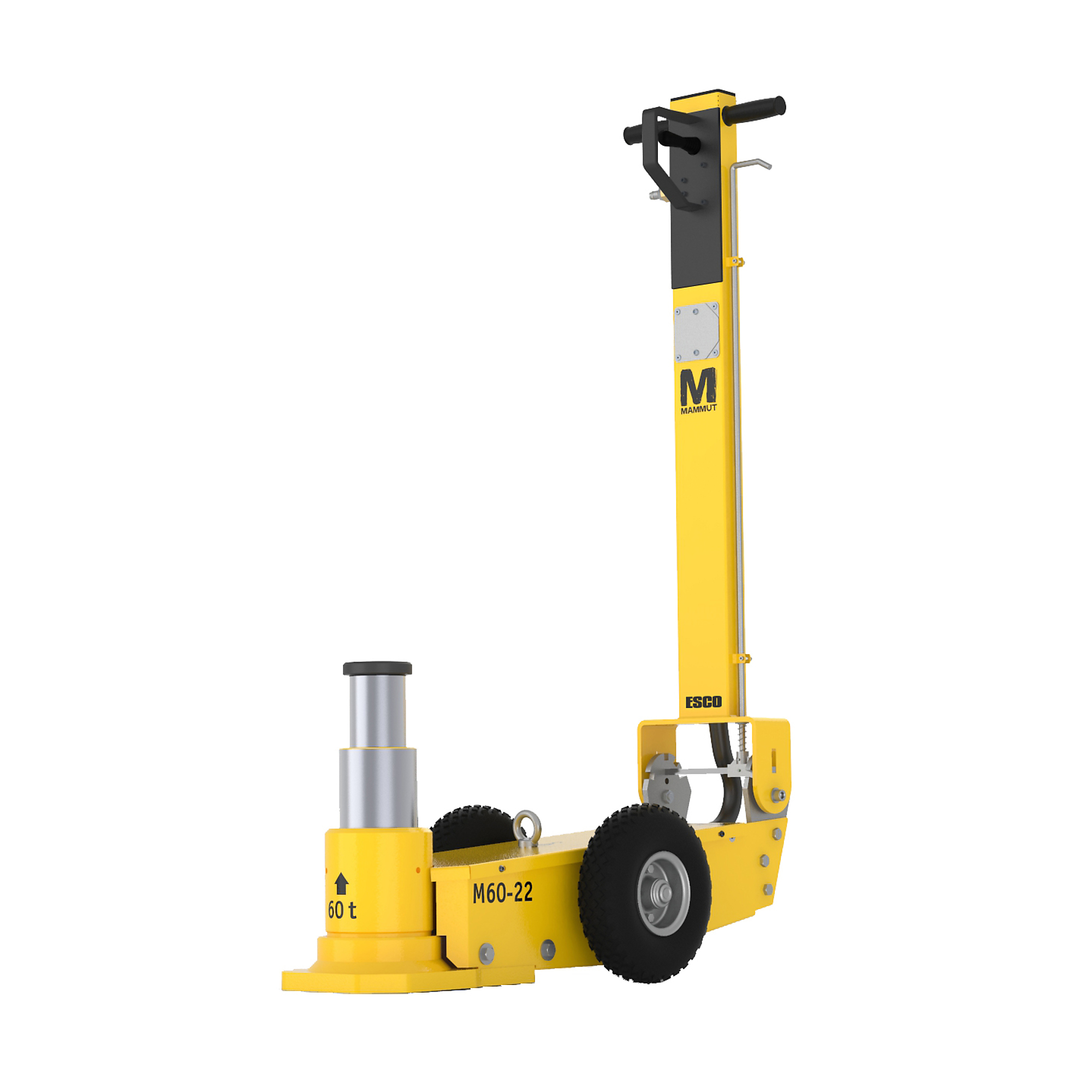 ESCO Mammut, Mammut 2 stage jack, Lift Capacity 66 Tons, Max. Lift Height 17.6 in, Power Source Air/Hydraulic, Model 91001