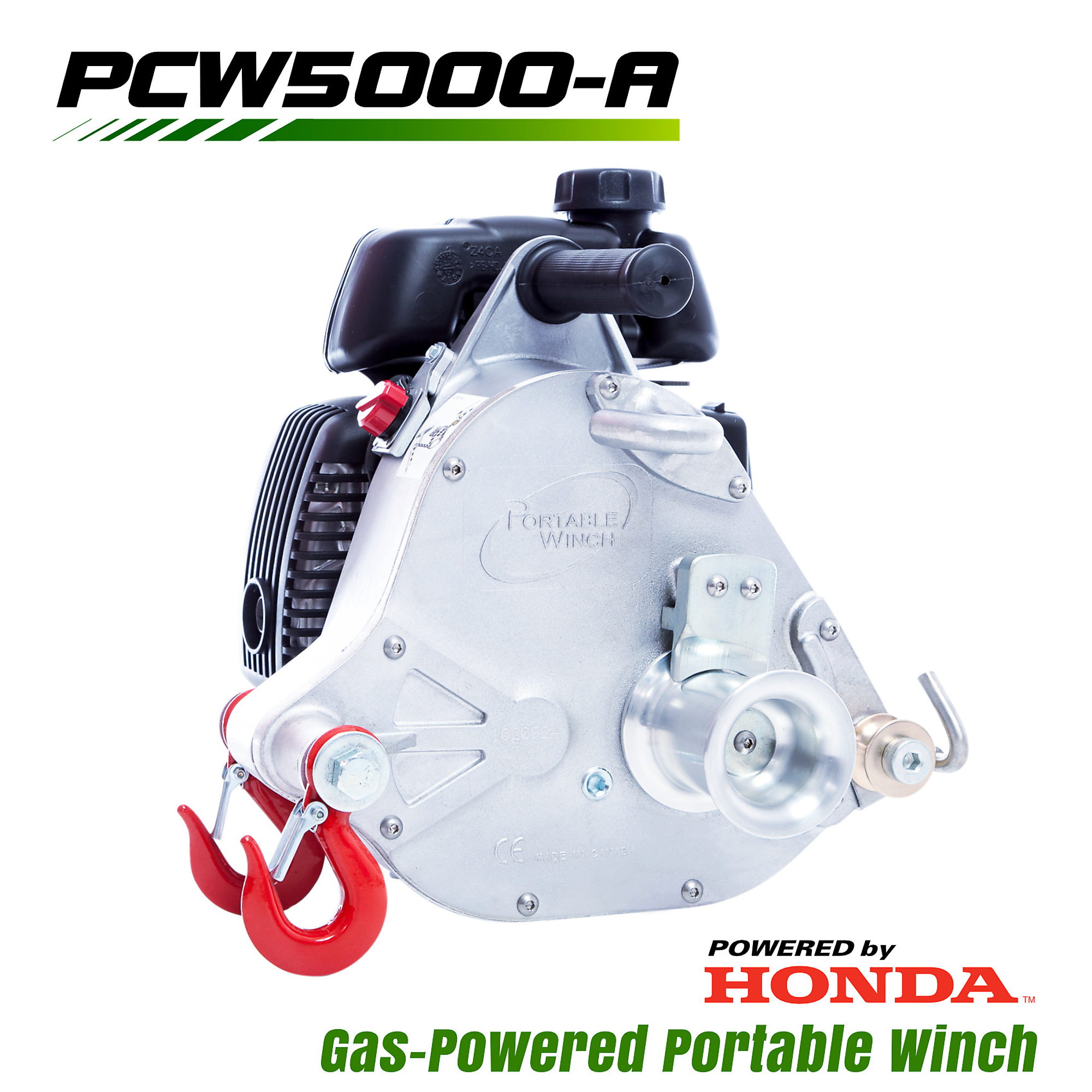 Portable Winch, Gas Pulling Winch Accessories - Honda GXH50 Capacity (Line Pull) 2200 lb, Model PCW5000-A