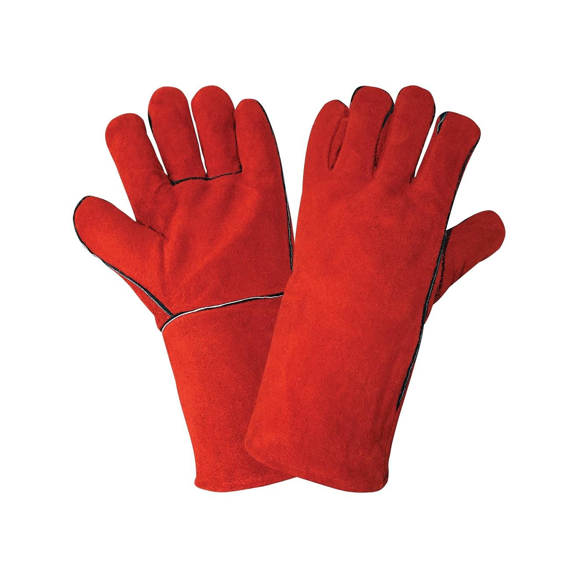 Global Glove, Red, Economy-Grade, Split Leather, Welders Gloves - 12 Pairs, Size One Size, Color Red, Included (qty.) 12 Model 1200E