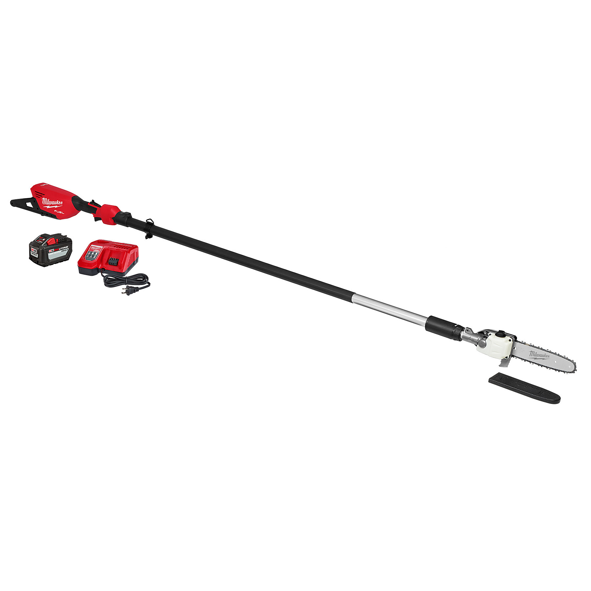 Milwaukee, M18 FUEL Telescoping Pole Saw Kit, Bar Length 10 in, Operating Height 13 ft, Model 3013-21