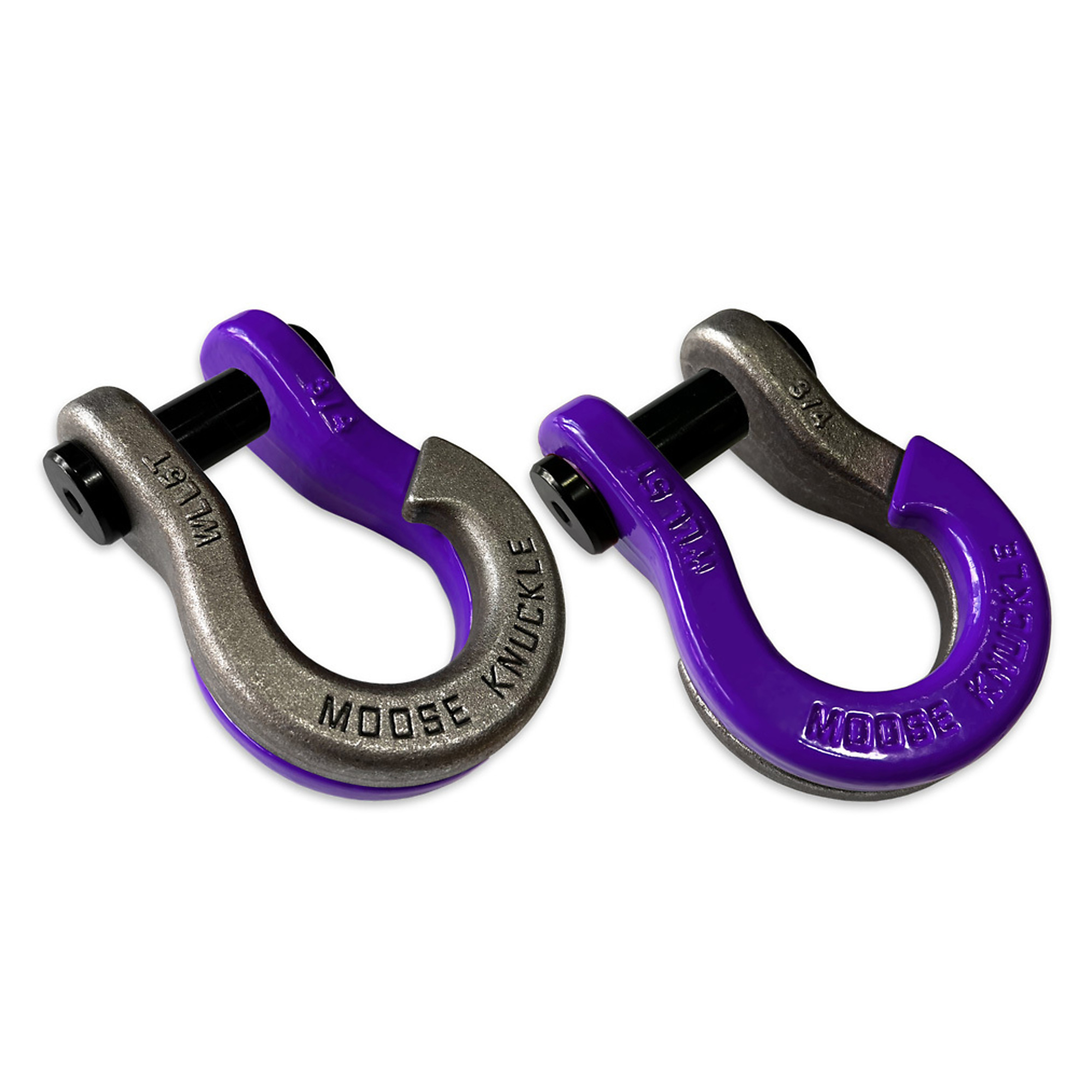 Moose Knuckle Offroad, 3/4 Jowl Split Shackle Raw Dog / Grape Escape, Working Load Limit 10000 lb, Model FN000020-174