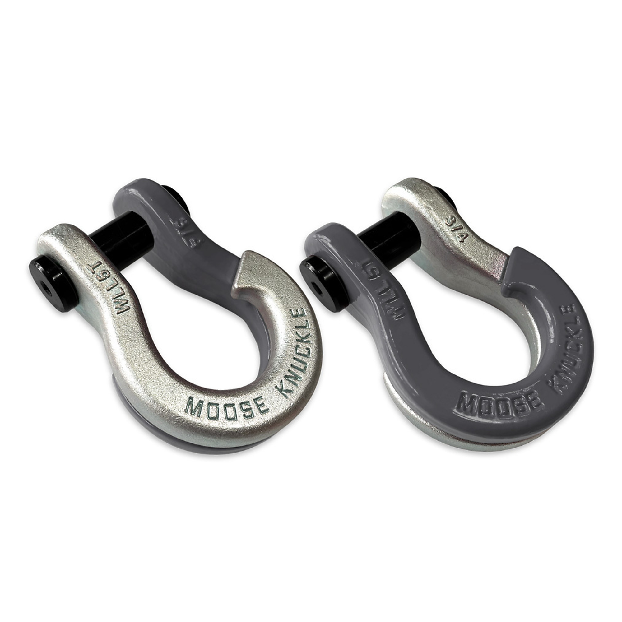 Moose Knuckle Offroad, 3/4 Jowl Split Shackle Nice Gal / Gun Gray, Working Load Limit 10000 lb, Model FN000020-146