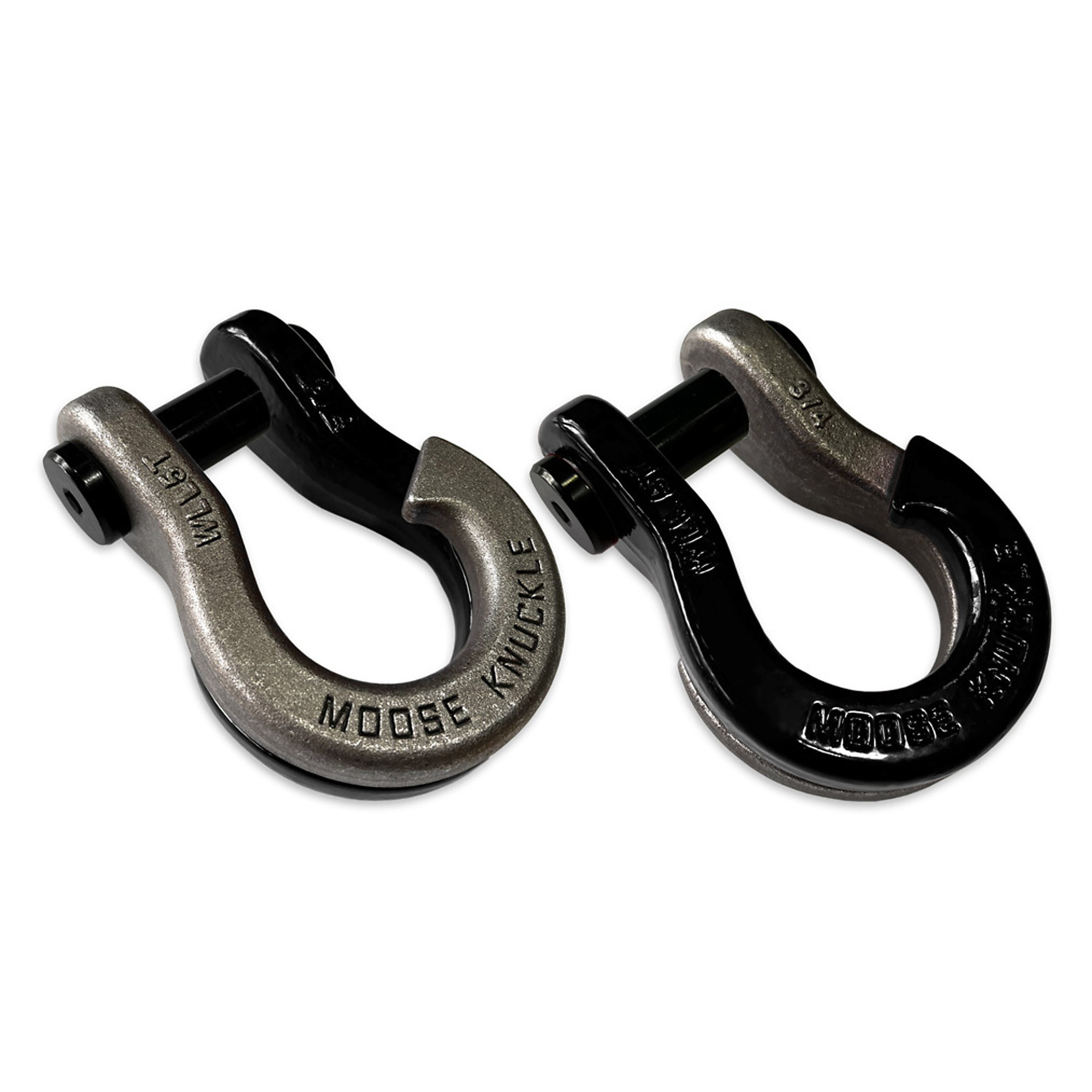 Moose Knuckle Offroad, 3/4 Jowl Split Shackle Raw Dog / Black Hole, Working Load Limit 10000 lb, Model FN000020-171