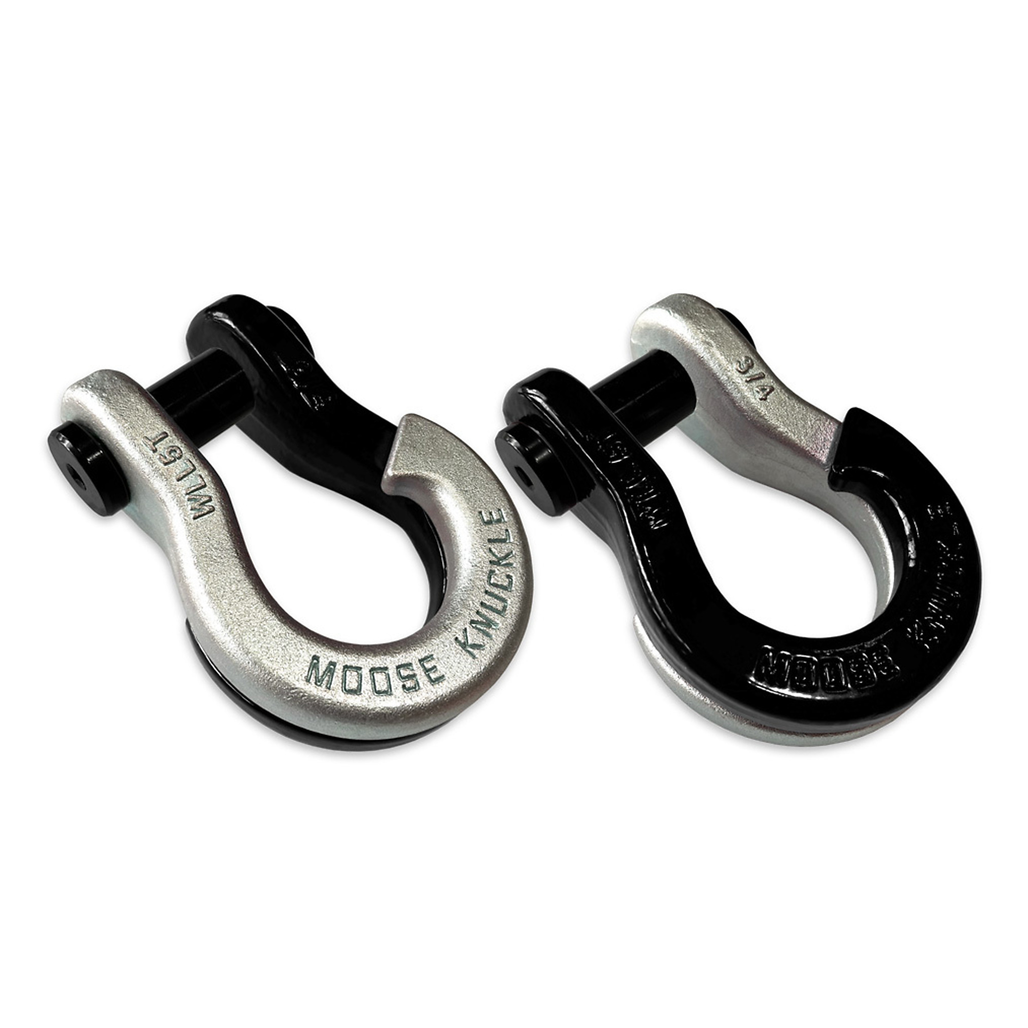 Moose Knuckle Offroad, 3/4 Jowl Split Shackle Nice Gal / Black Hole, Working Load Limit 10000 lb, Model FN000020-145