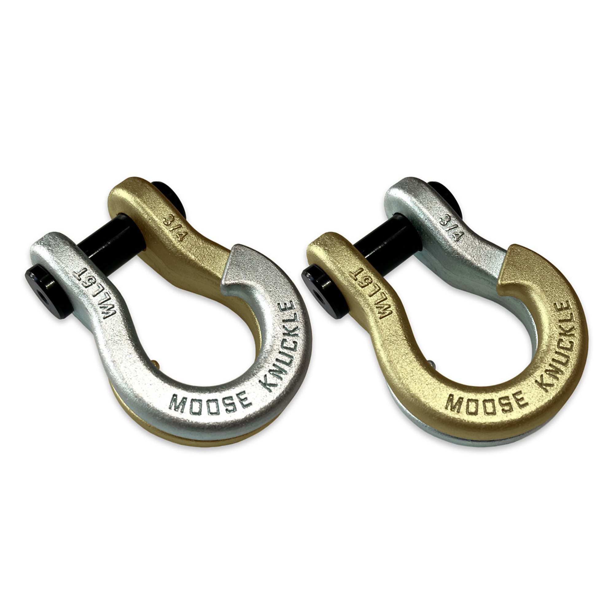 Moose Knuckle Offroad, 3/4 Jowl Split Shackle Nice Gal / Brass Knuckle, Working Load Limit 10000 lb, Model FN000020-155