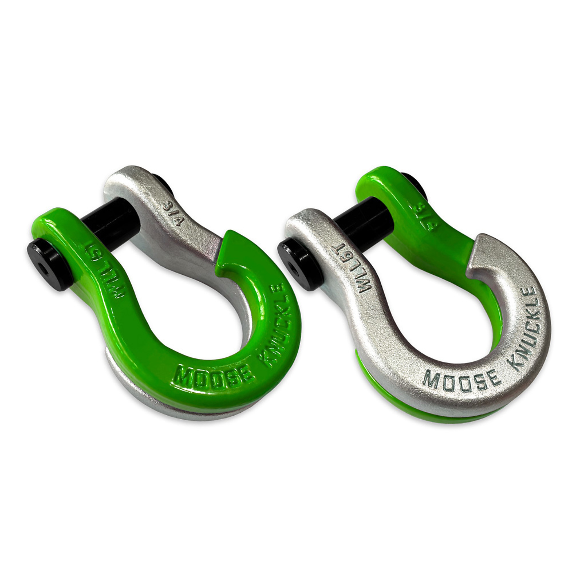 Moose Knuckle Offroad, 3/4 Jowl Split Shackle Sublime Green / Nice Gal, Working Load Limit 10000 lb, Model FN000020-089