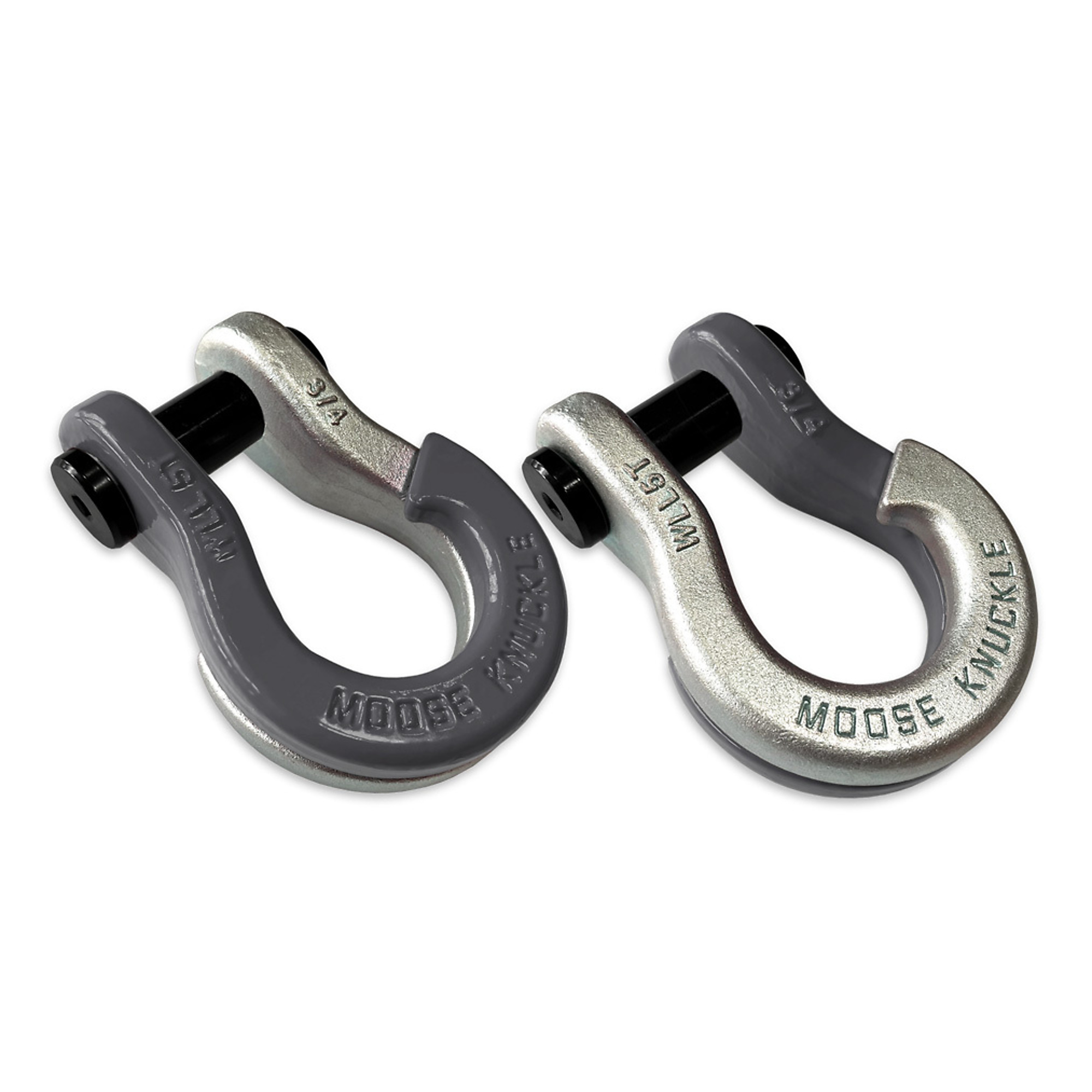 Moose Knuckle Offroad, 3/4 Jowl Split Shackle Gun Gray / Nice Gal, Working Load Limit 10000 lb, Model FN000020-037