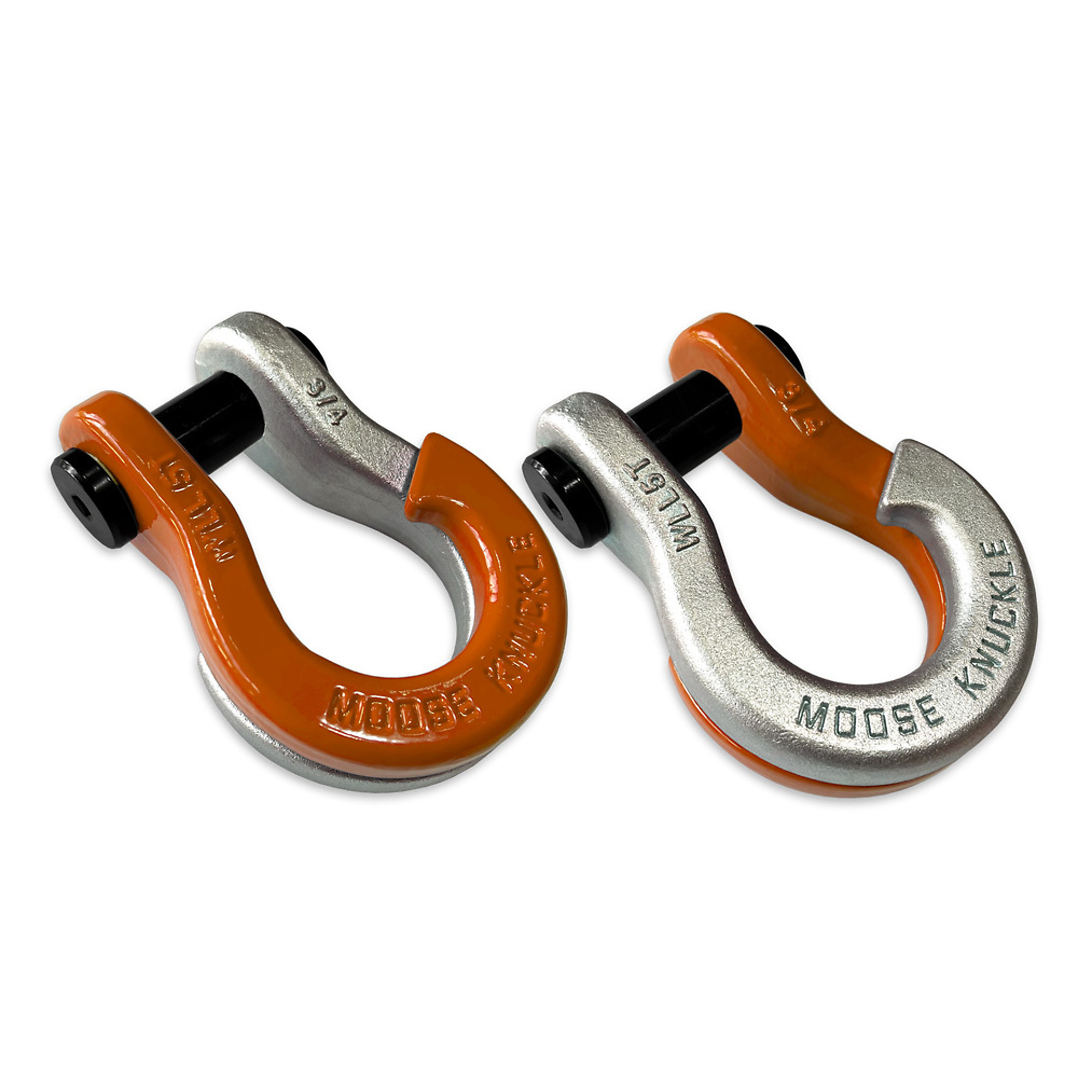 Moose Knuckle Offroad, 3/4 Jowl SplitShackle Obscene Orange / Nice Gal, Working Load Limit 10000 lb, Model FN000020-115