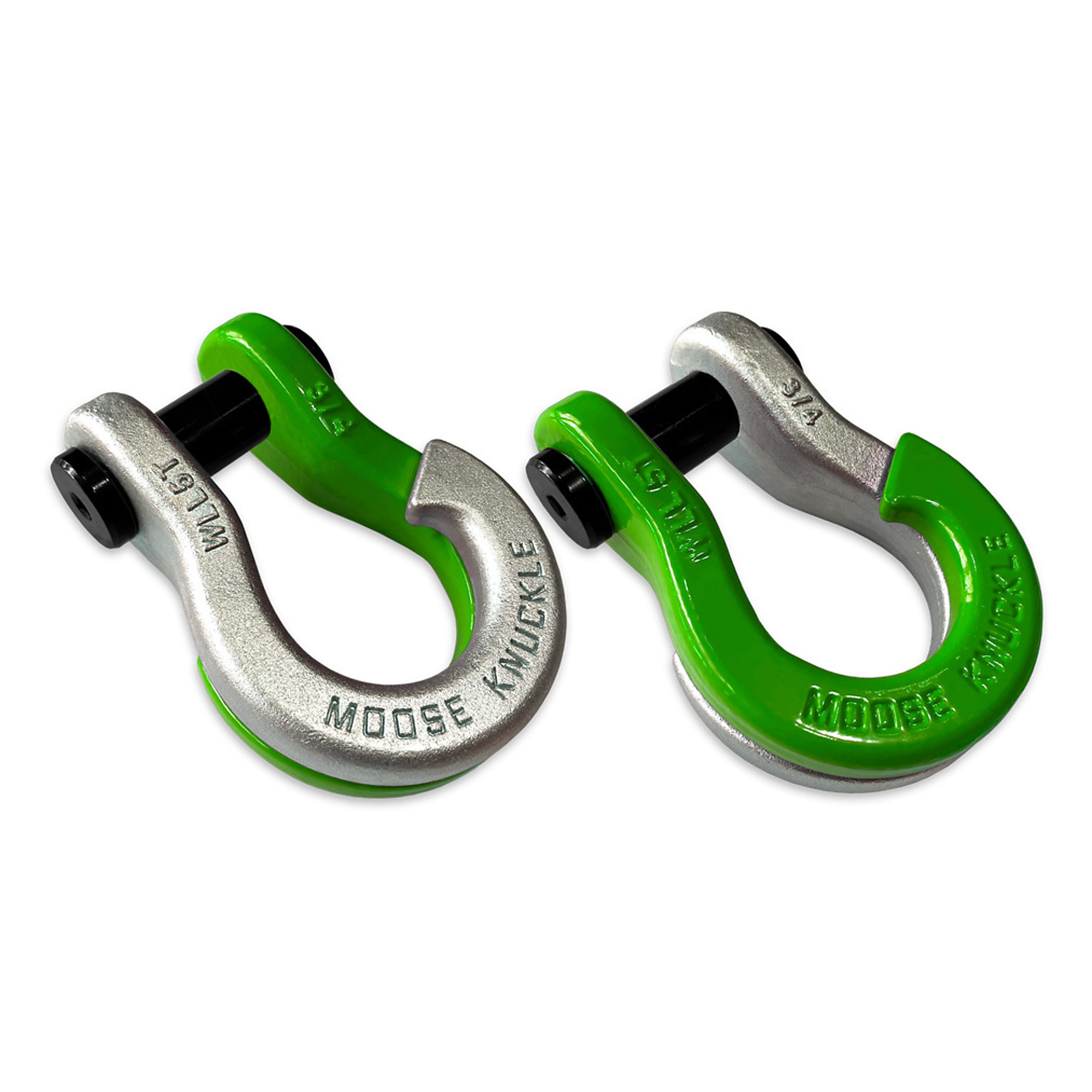 Moose Knuckle Offroad, 3/4 Jowl Split Shackle Nice Gal / Sublime Green, Working Load Limit 10000 lb, Model FN000020-150