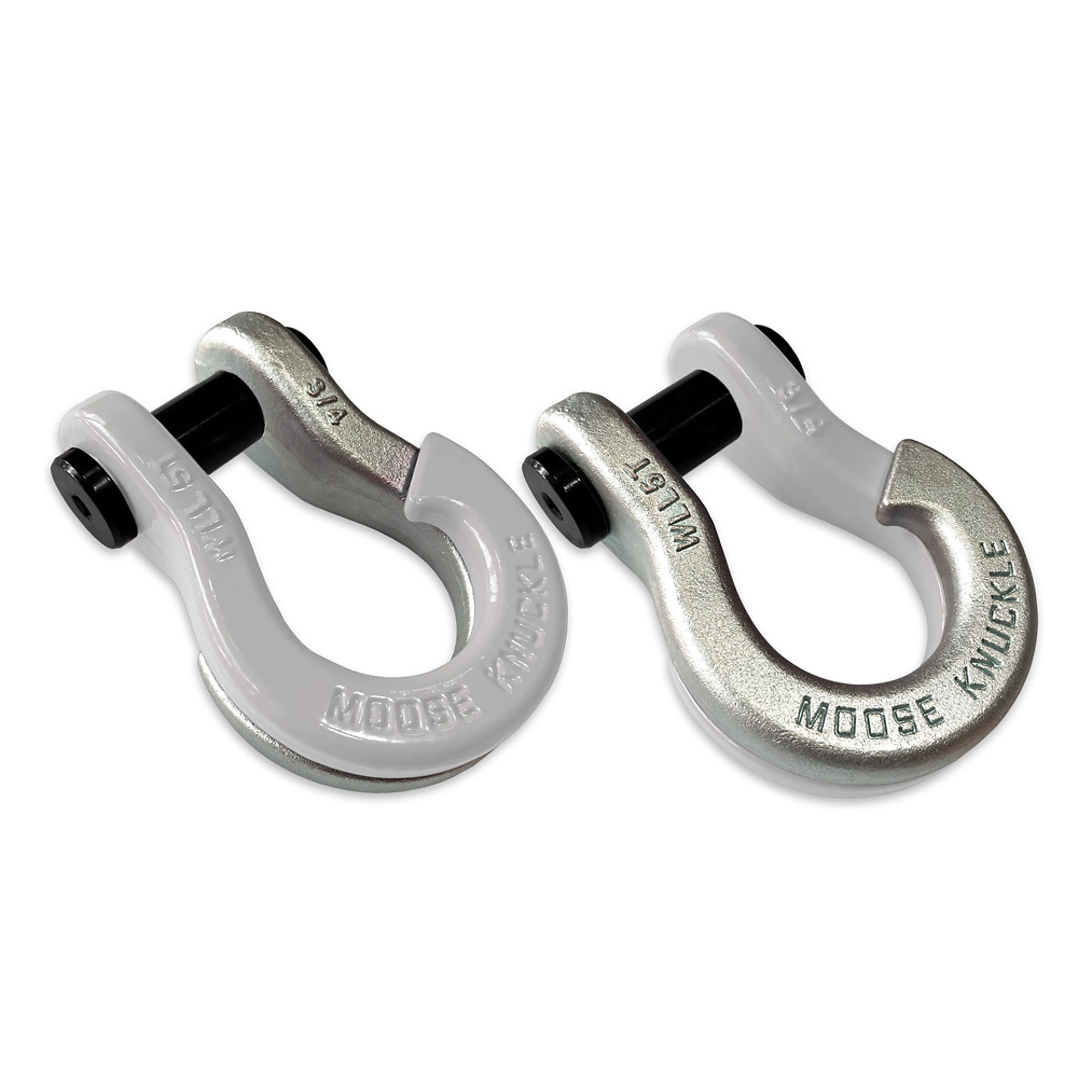 Moose Knuckle Offroad, 3/4 Jowl Split Shackle Pure White / Nice Gal, Working Load Limit 10000 lb, Model FN000020-050